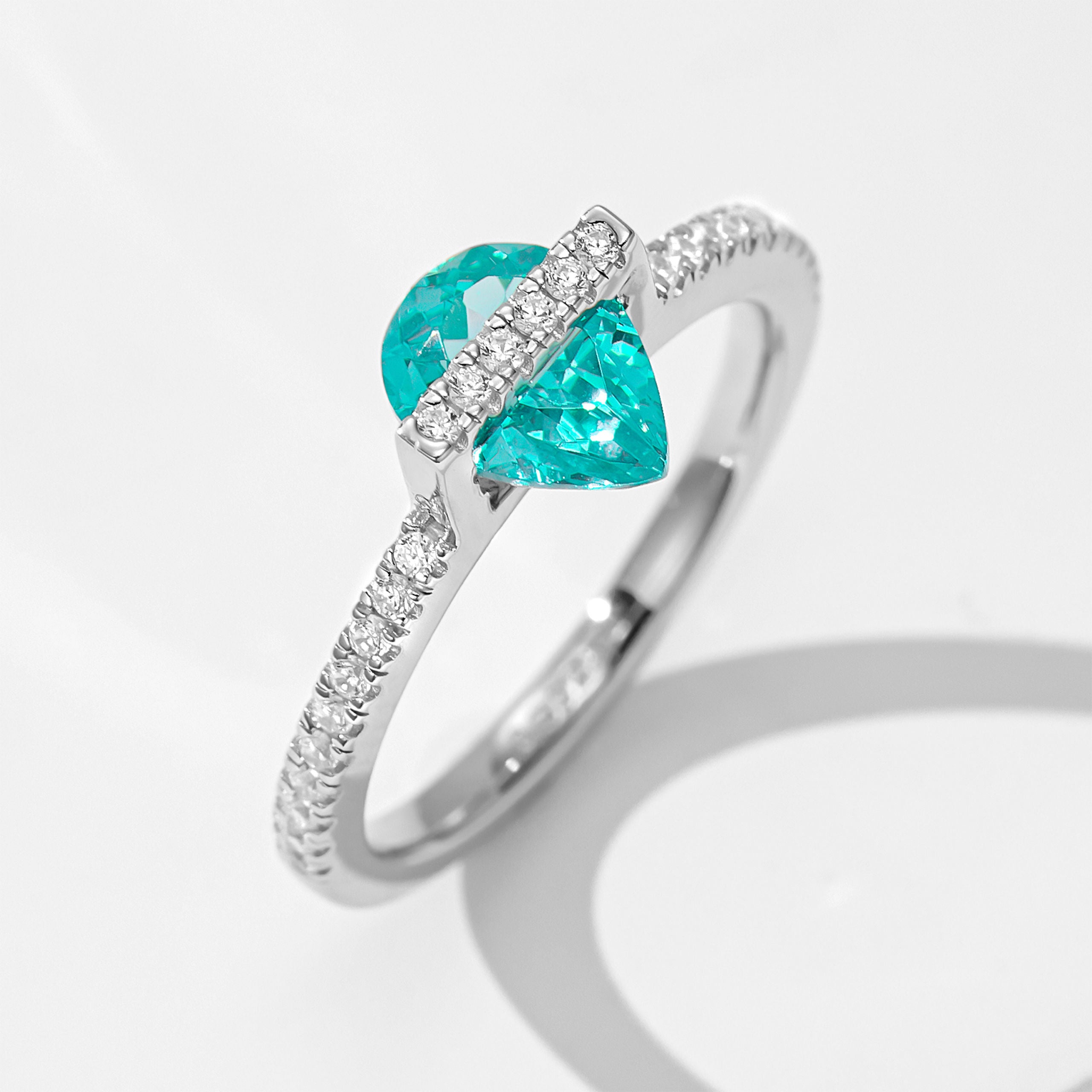 Pear-Shaped Paraiba Ring | Silver Ring