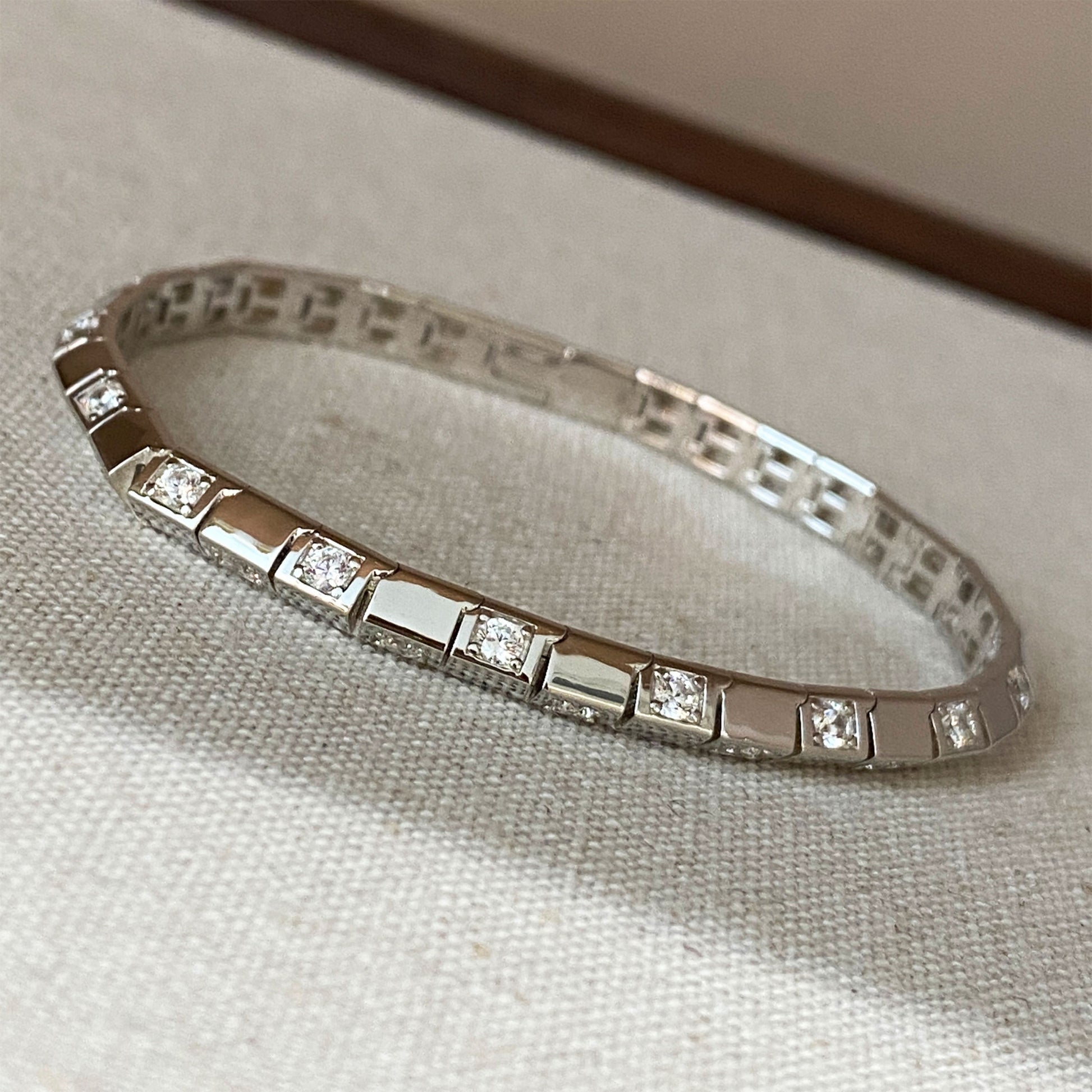 Checkerboard Gemstone Bracelet｜Silver Bracelet