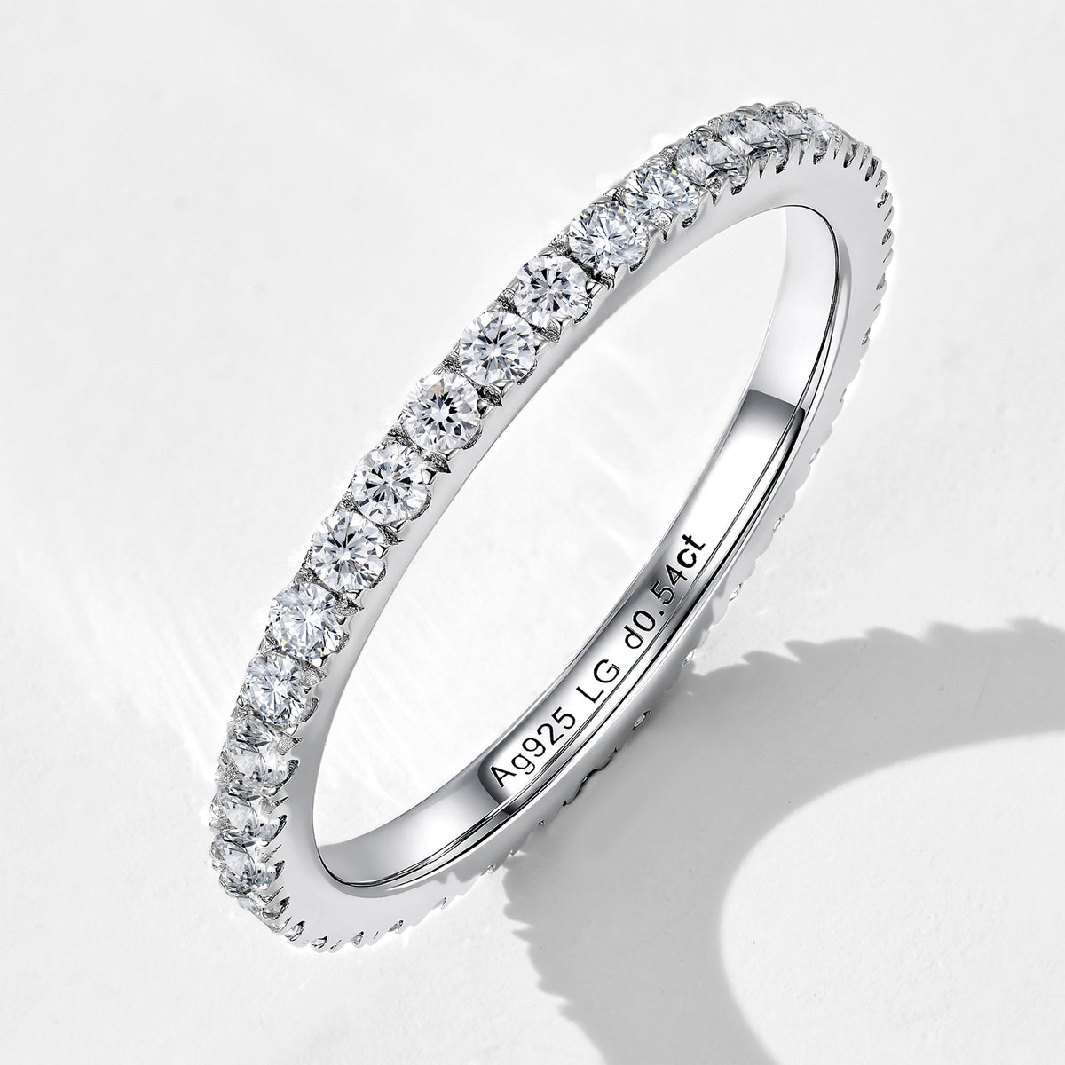 Lab Grown Diamond  Full Circle Band | Silver Ring