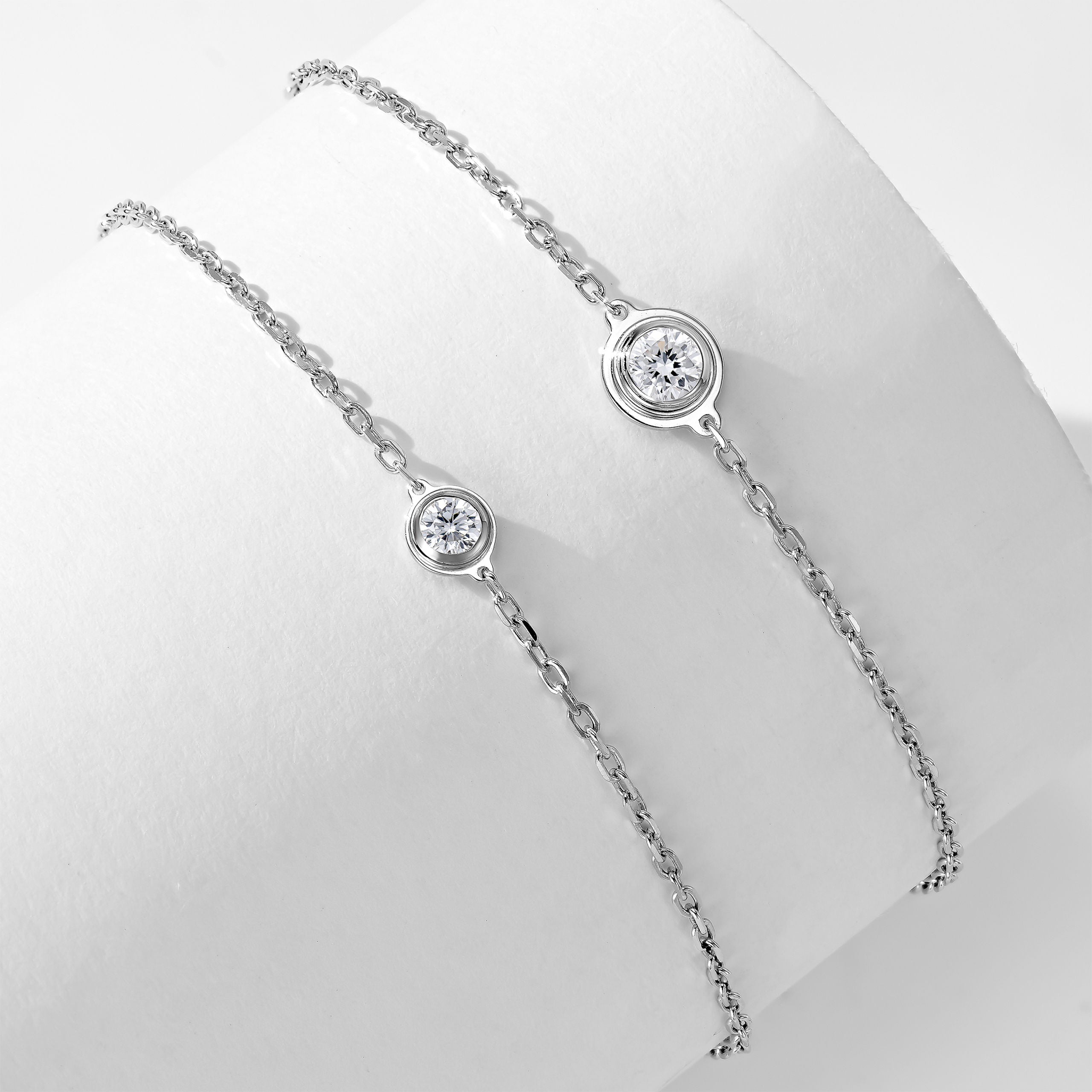 0.23ct Lab Grown Diamond Mini Solitaire Bracelet  | Silver Bracelet