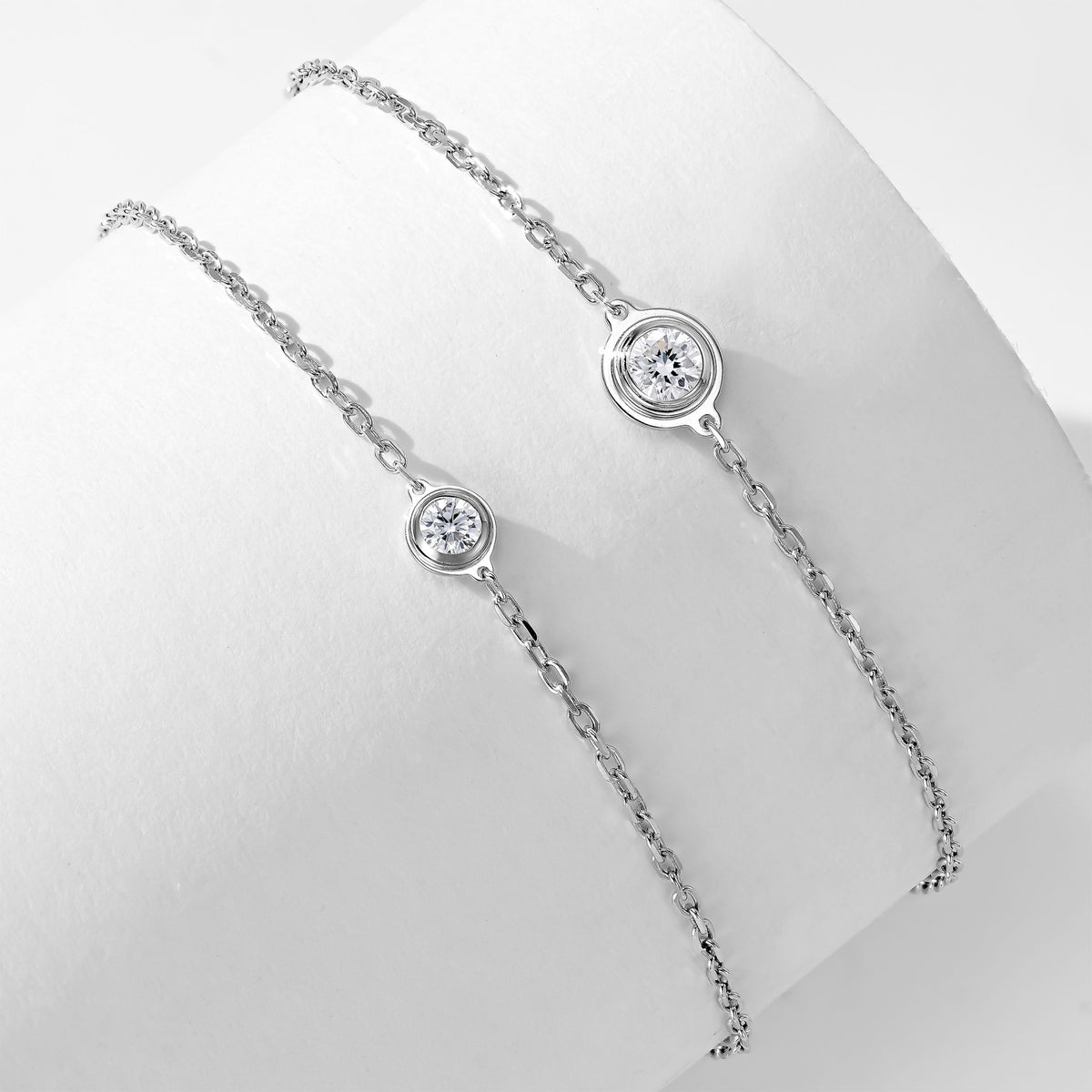 0.23ct Lab Grown Diamond Mini Solitaire Bracelet  | Silver Bracelet