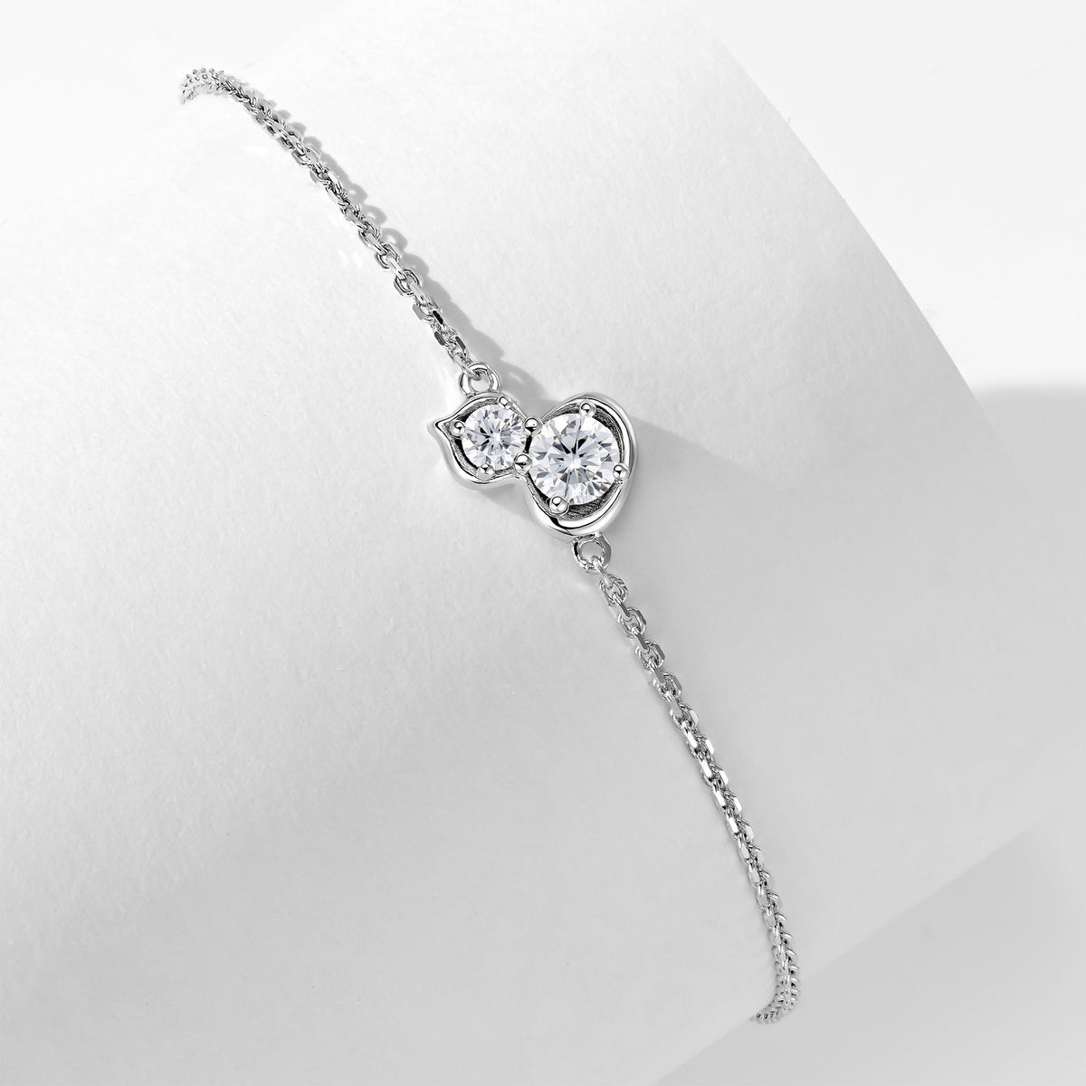 Lab Grown Diamond Mini Gourd Bracelet  | Silver Bracelet