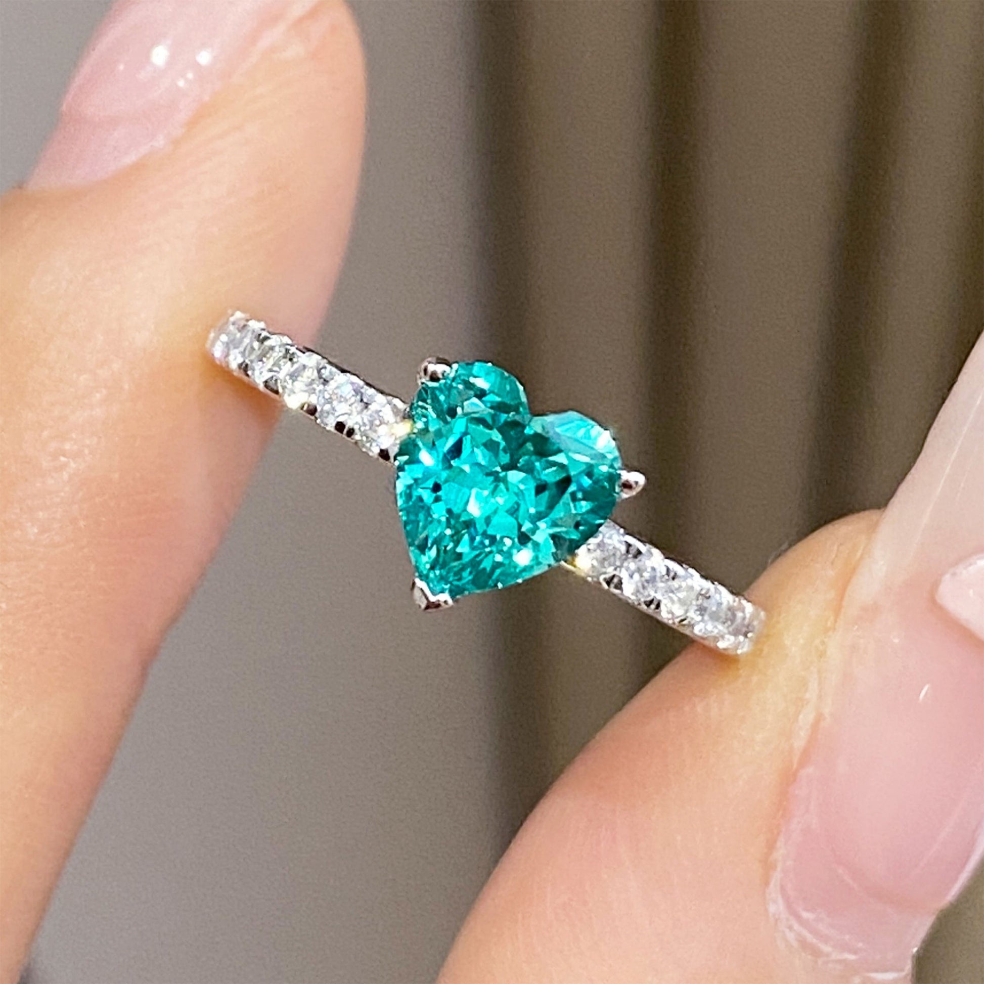 Paraiba Heart Ring | Silver Ring