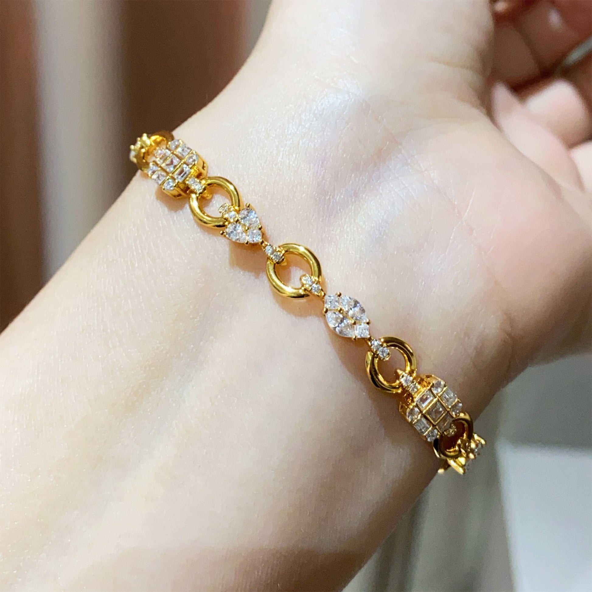 Multi-Cut Zircon Accent Bracelet | Silver Bracelet