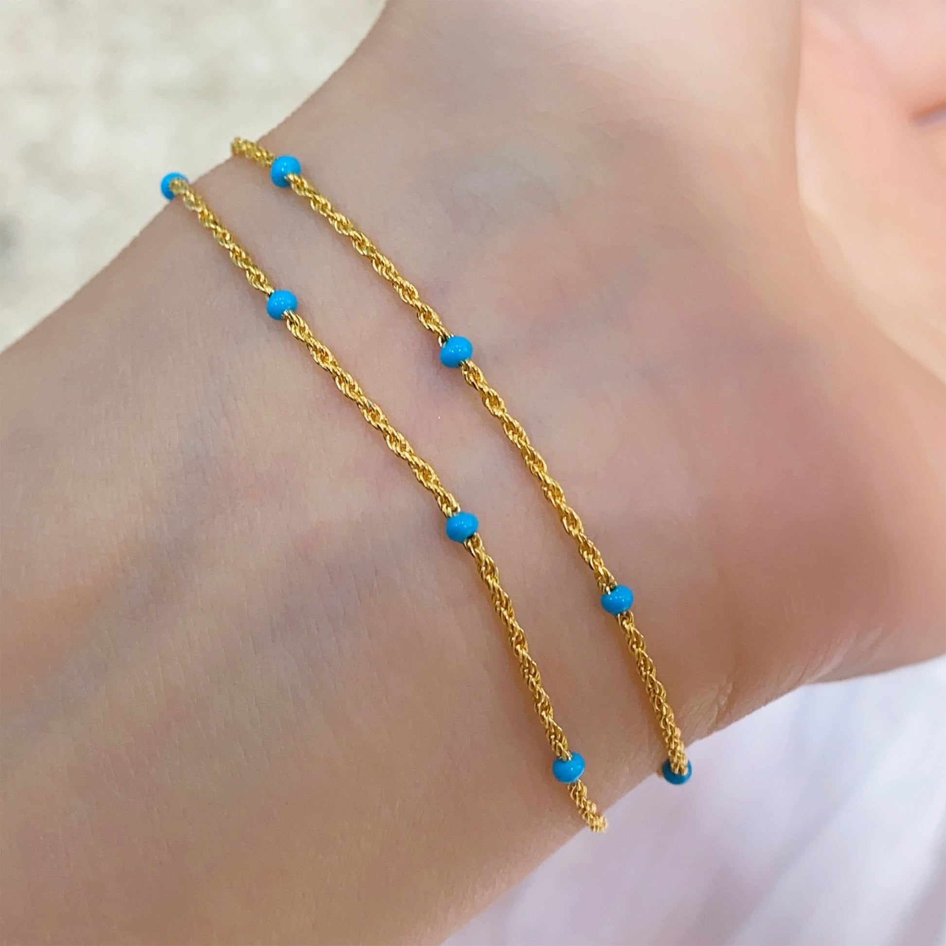 Enamel Double-Layer Twisted Bracelet｜Silver Bracelet