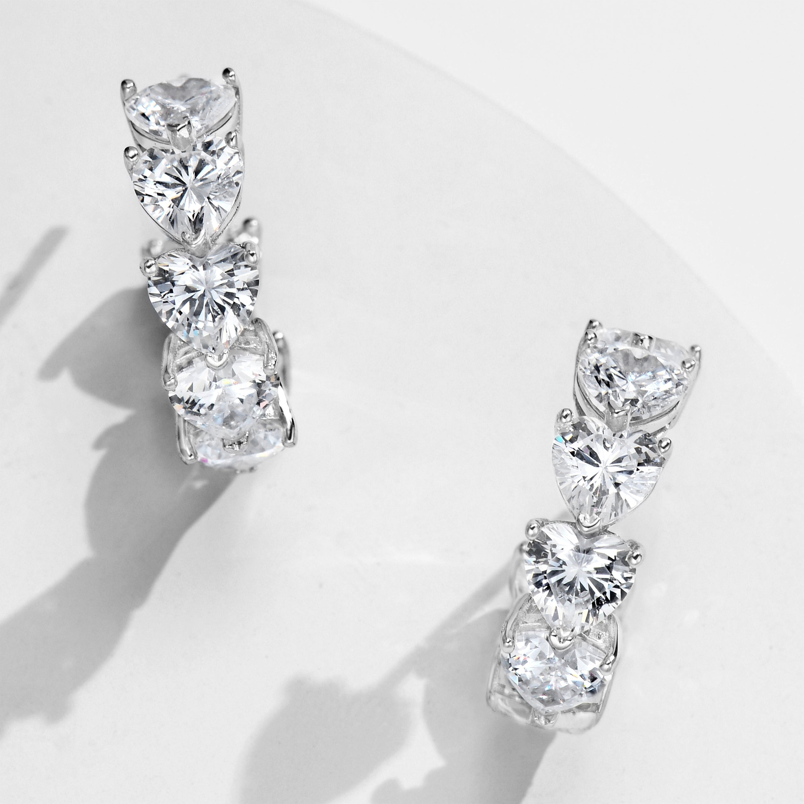 Heart Pavé Earrings | Silver Earrings
