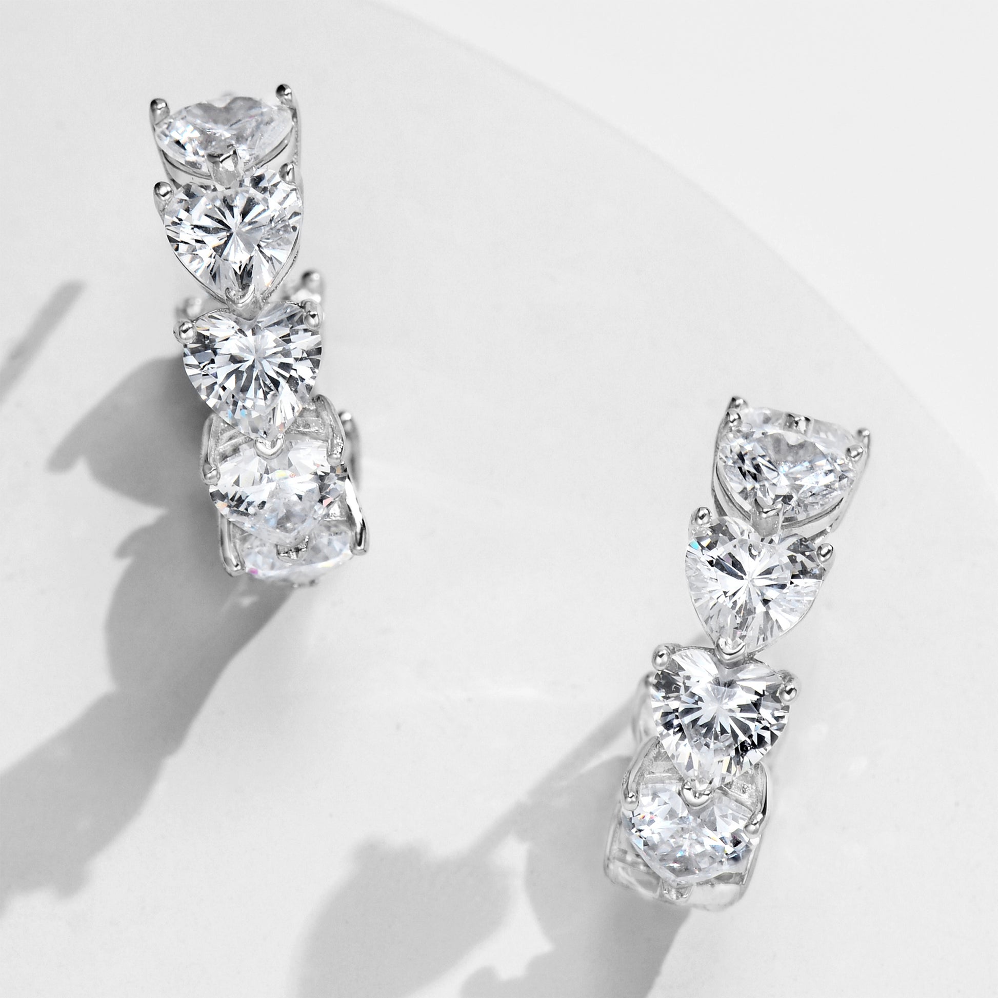 Heart Pavé Earrings | Silver Earrings