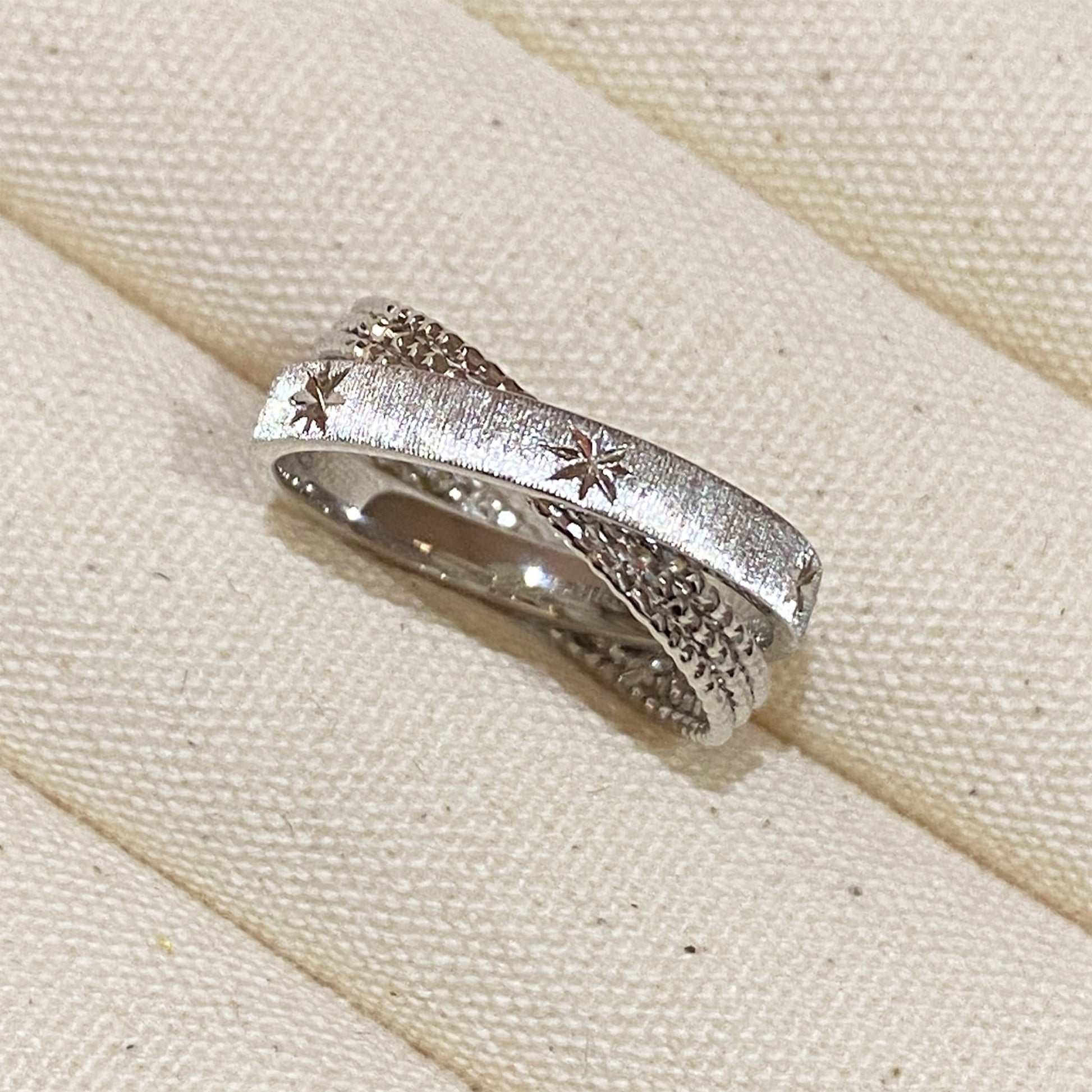 Star Engraved Layered Ring | Silver  Ring