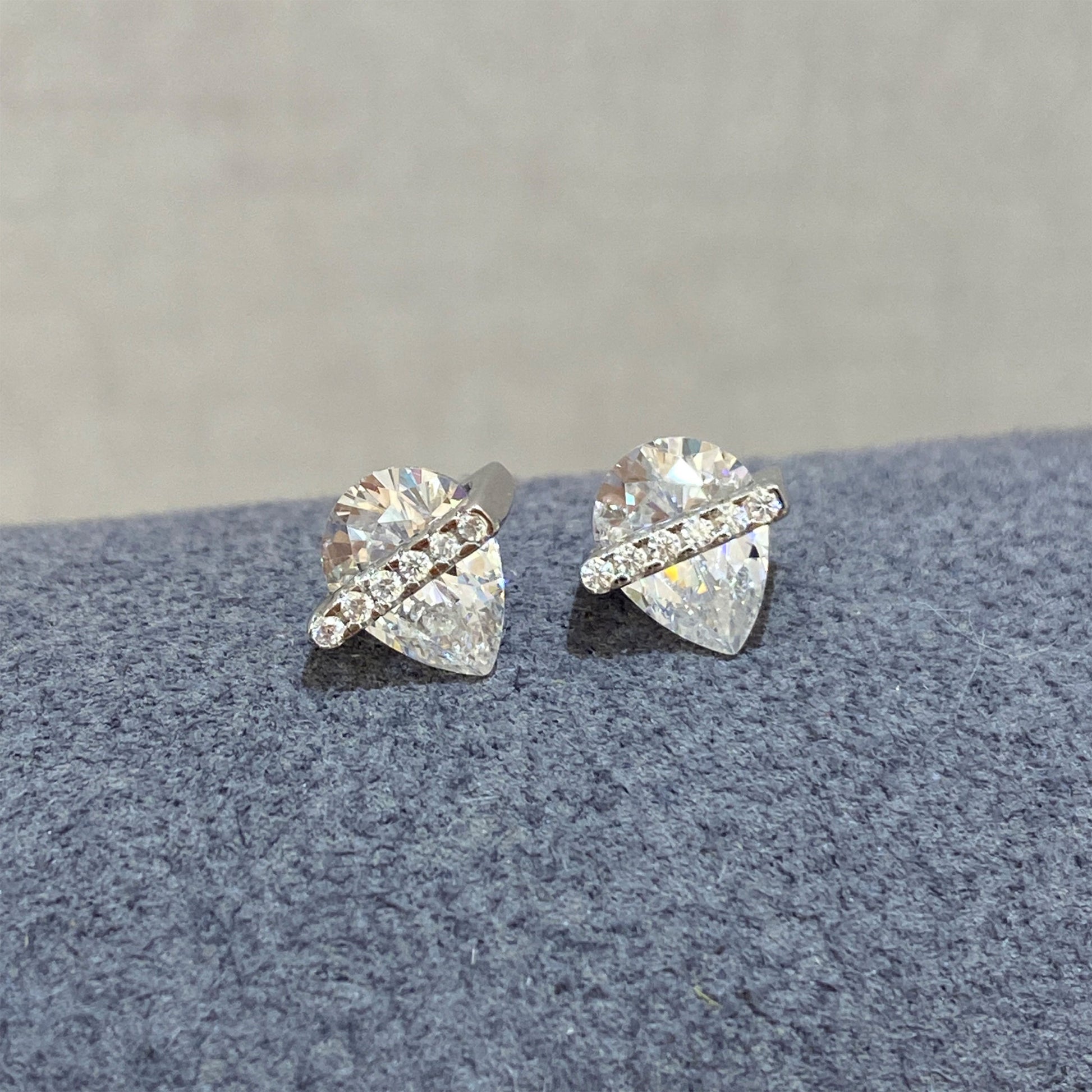 Elegant Pear Shaped Stud Earrings | Silver Earrings