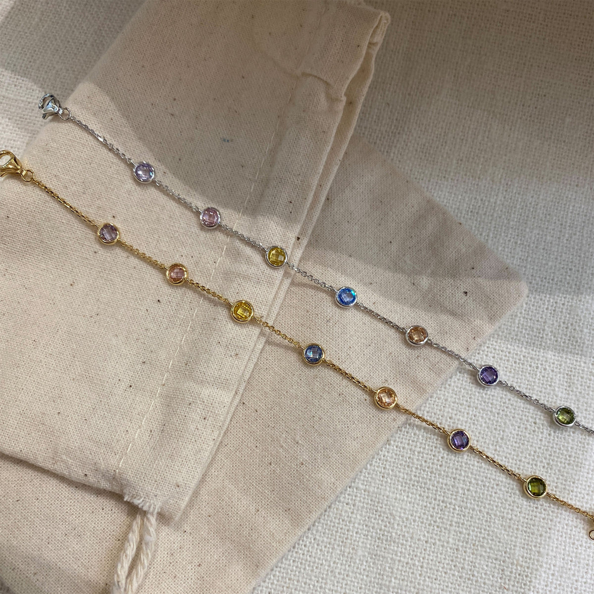 Multicolor Station Bracelet | Silver Bracelet