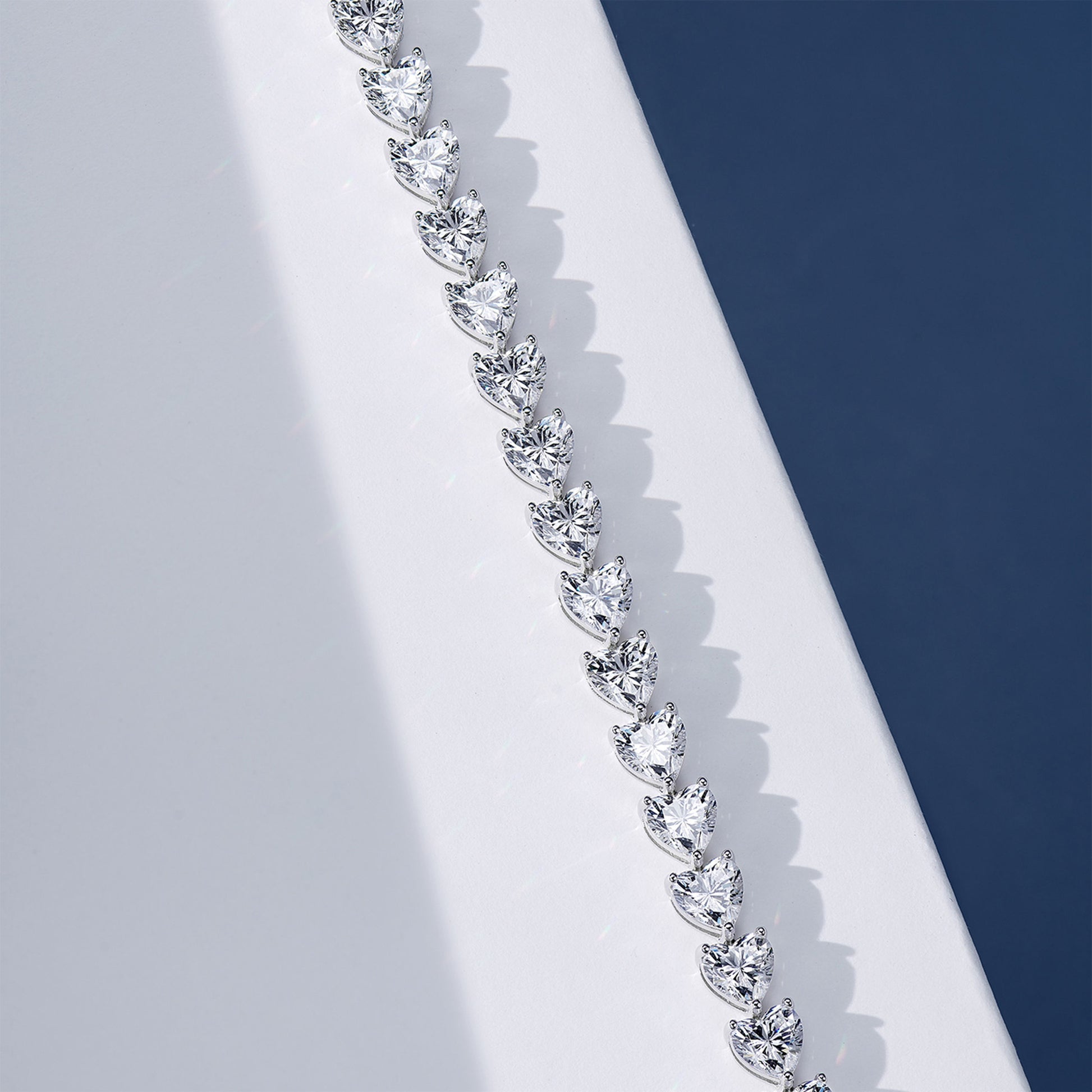 Romantic Heart-Cut Sterling Silver Bracelet