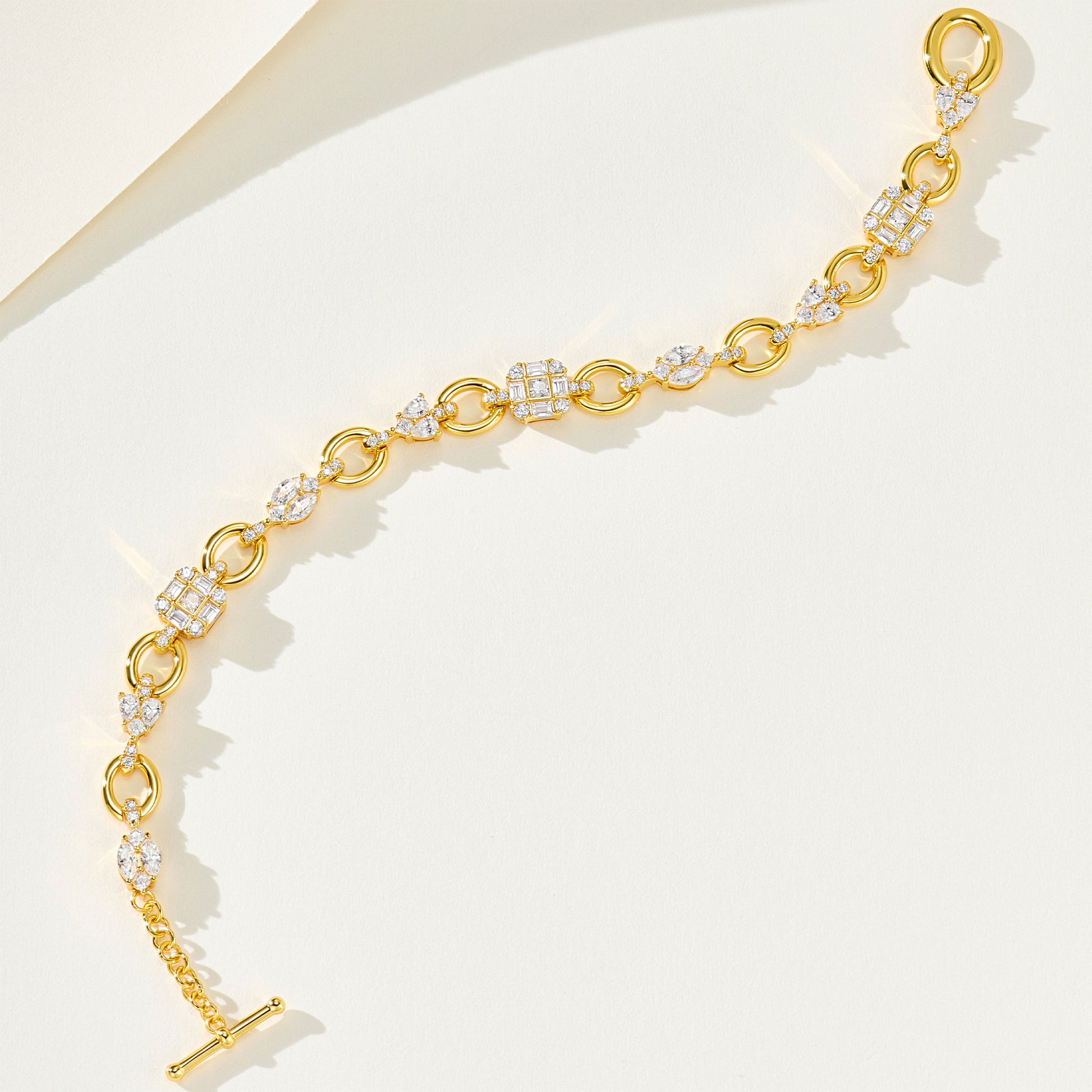 Multi-Cut Zircon Accent Bracelet | Silver Bracelet