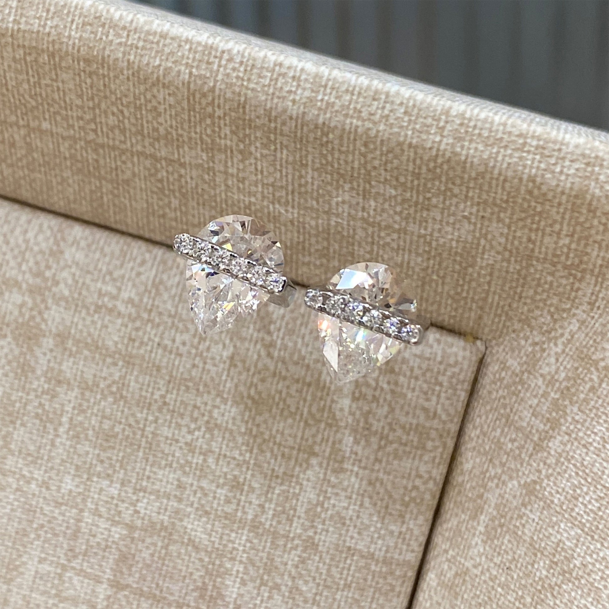 Elegant Pear Shaped Stud Earrings | Silver Earrings