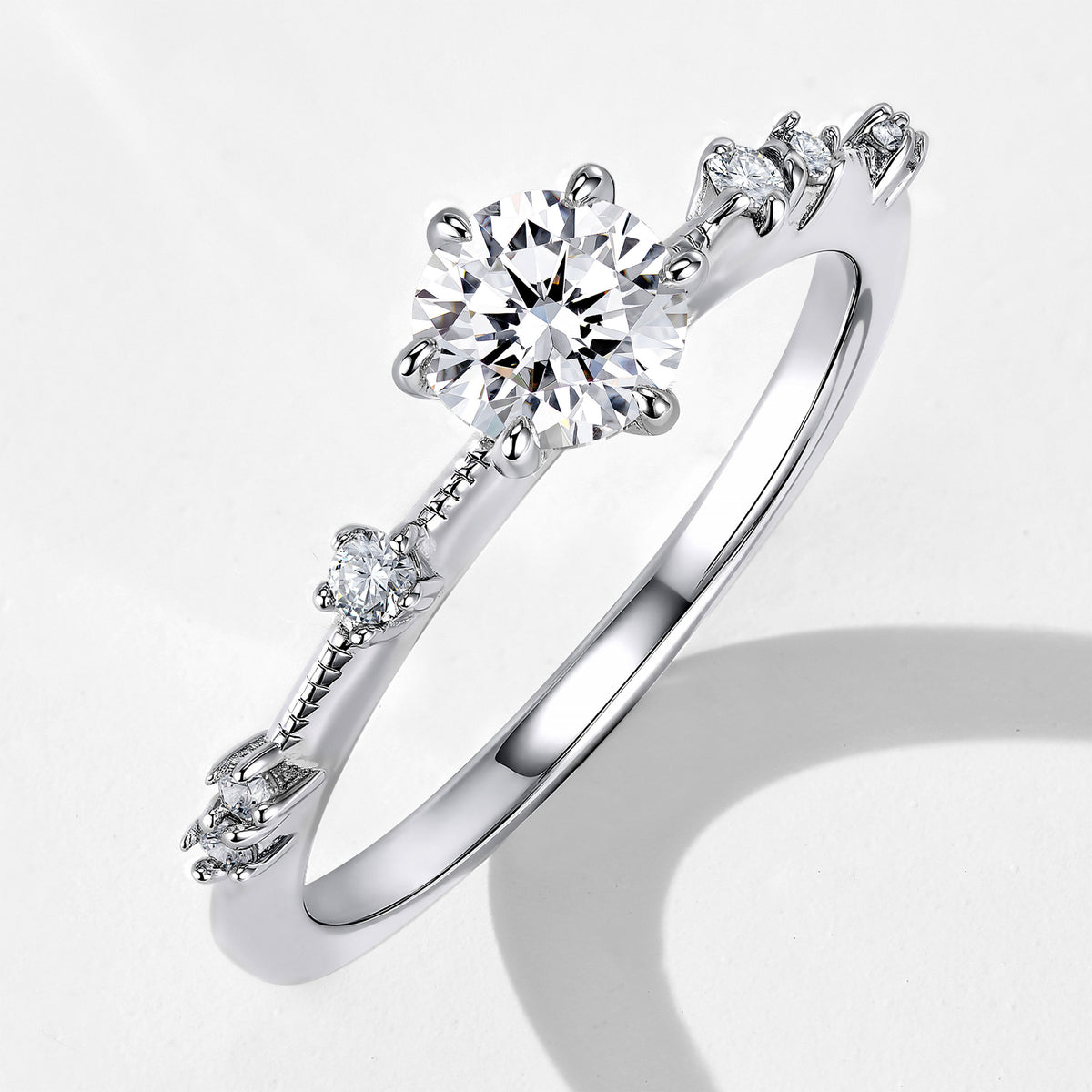 Lab Grown Diamond Star Trail  Ring | Silver Ring