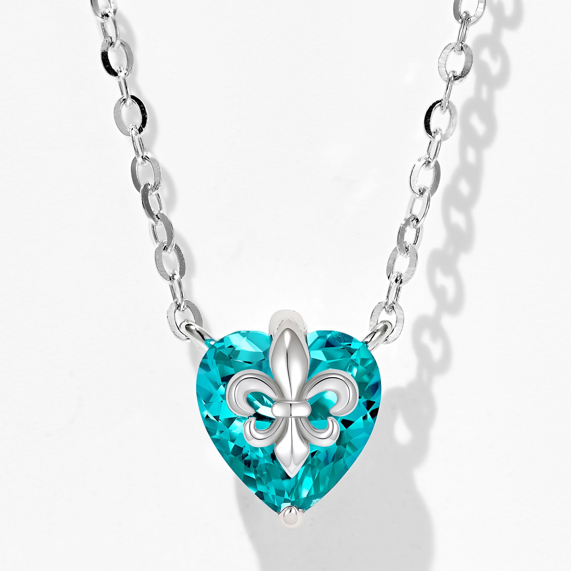 Paraiba Iris Heart Necklace｜Silver Necklace