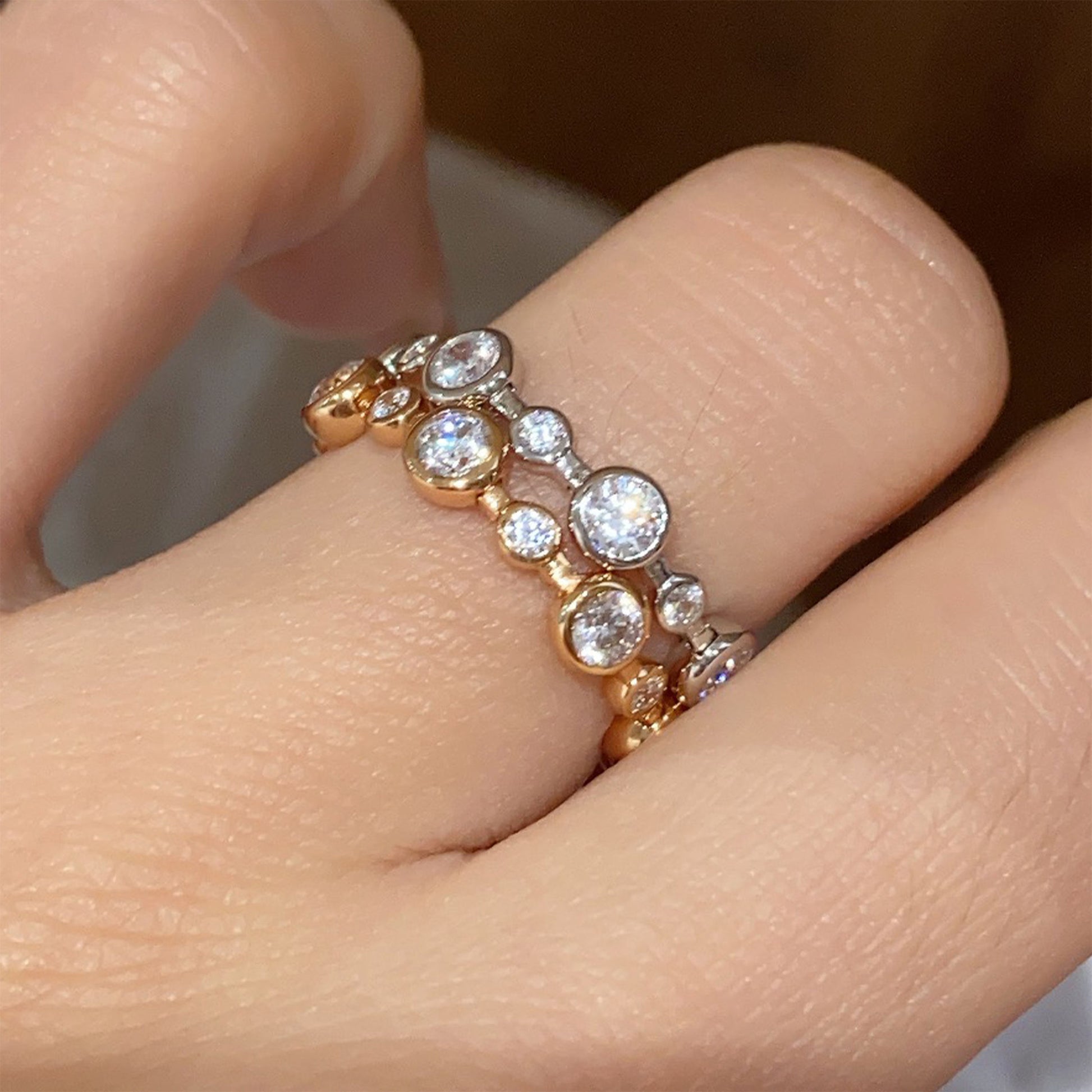 Chic Bubble Chain Ring | Silver  Ring