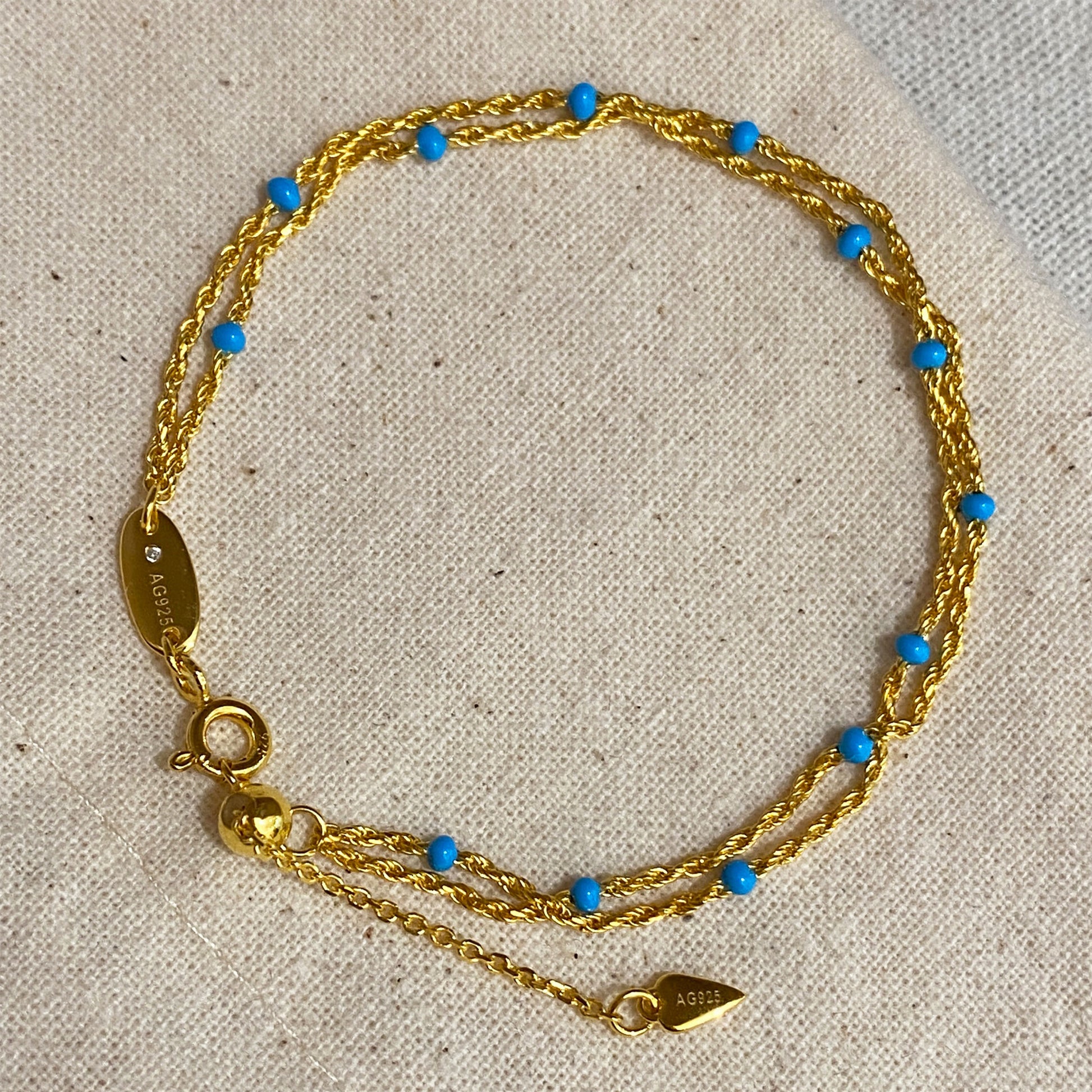Enamel Double-Layer Twisted Bracelet｜Silver Bracelet