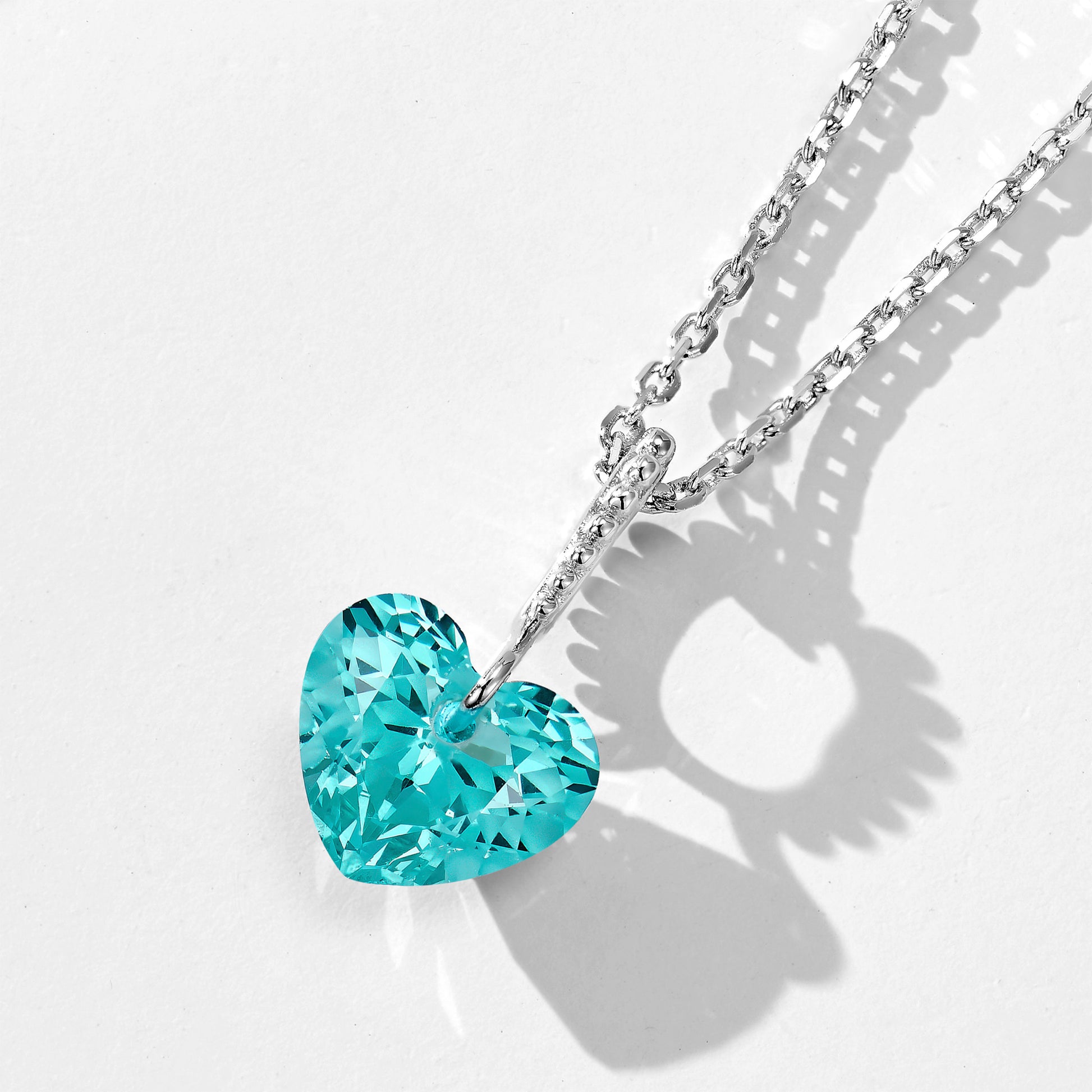 Paraiba Simple Heart Necklace｜Silver Necklace