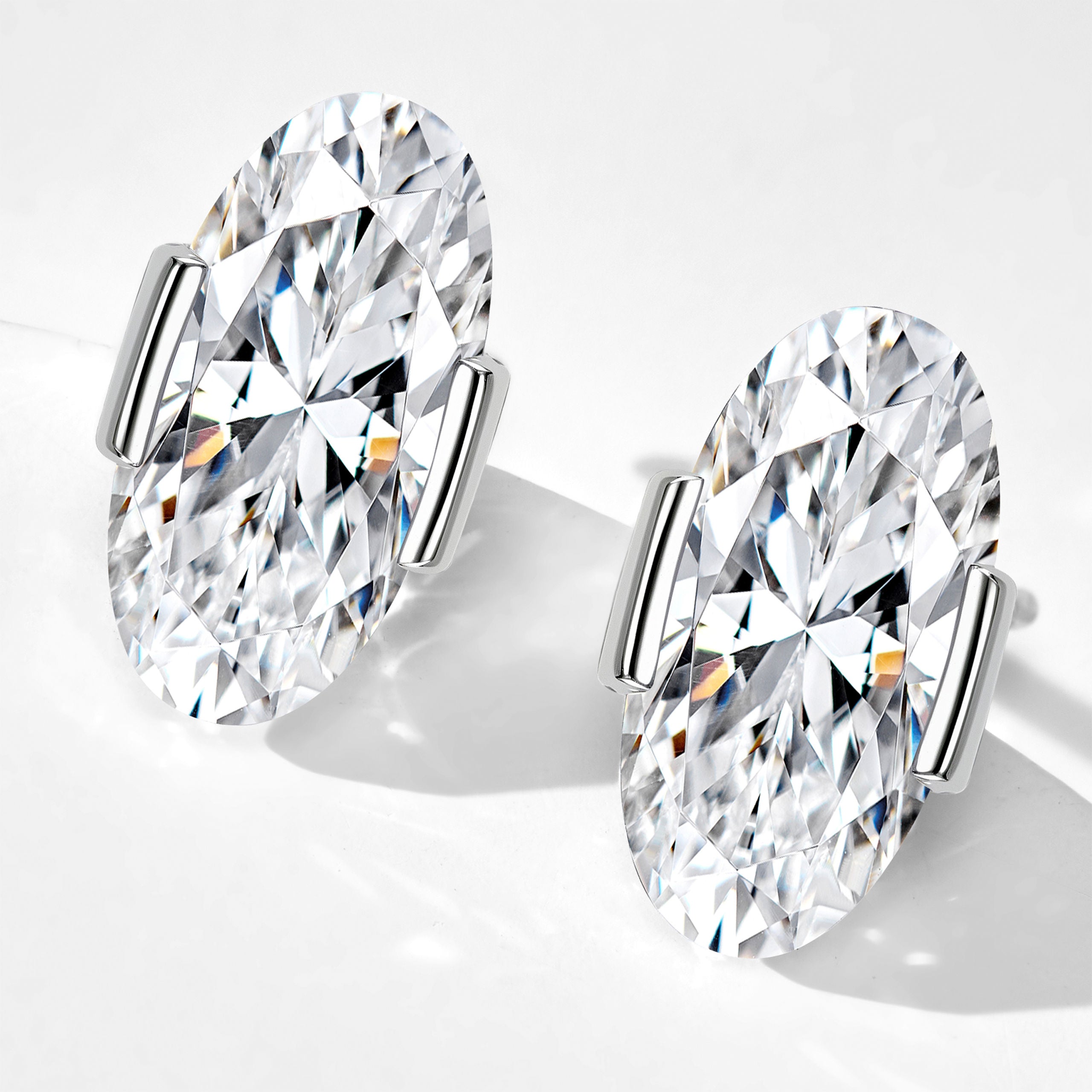 Simple Oval Cut Stud Earrings – alternate view 3