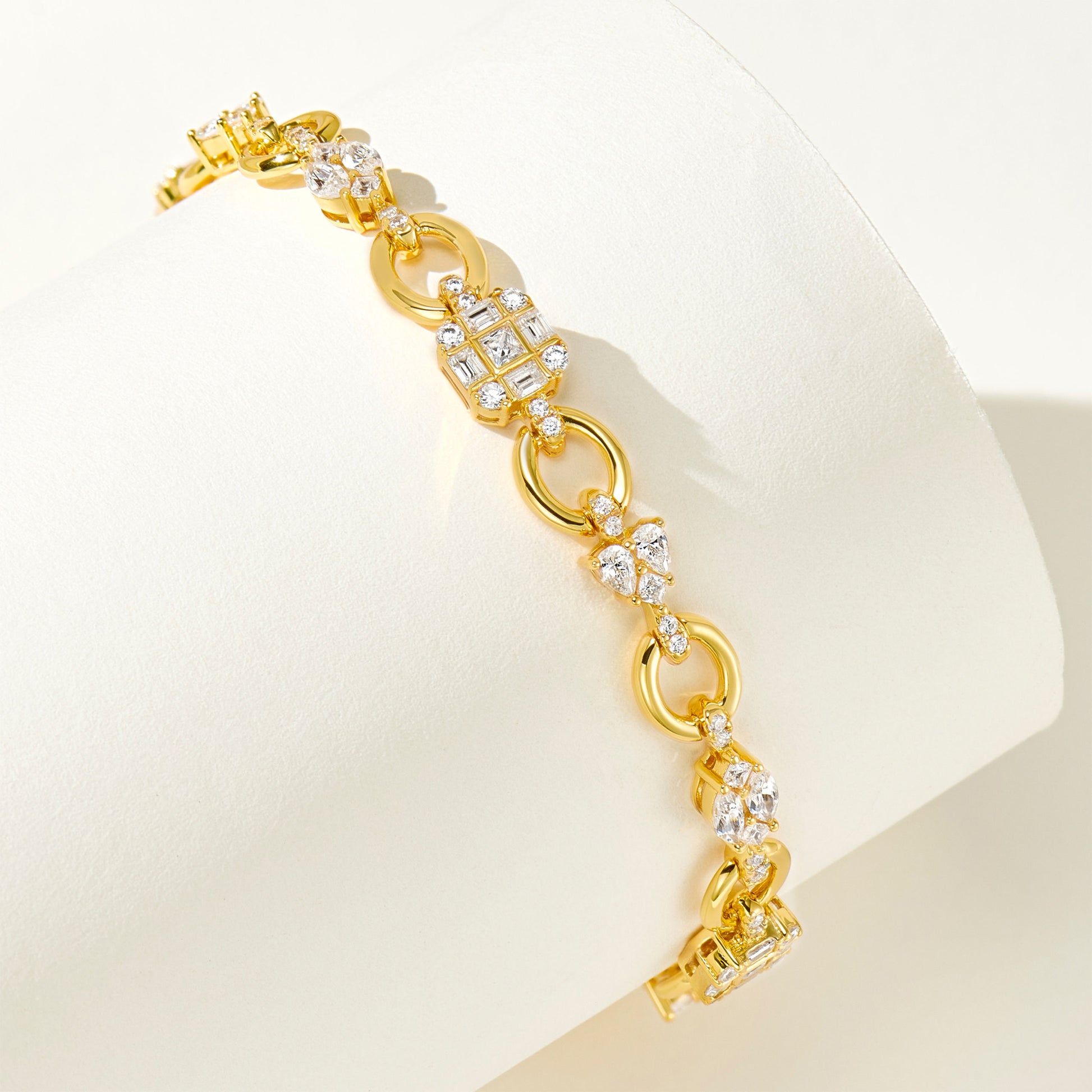 Multi-Cut Zircon Accent Bracelet | Silver Bracelet