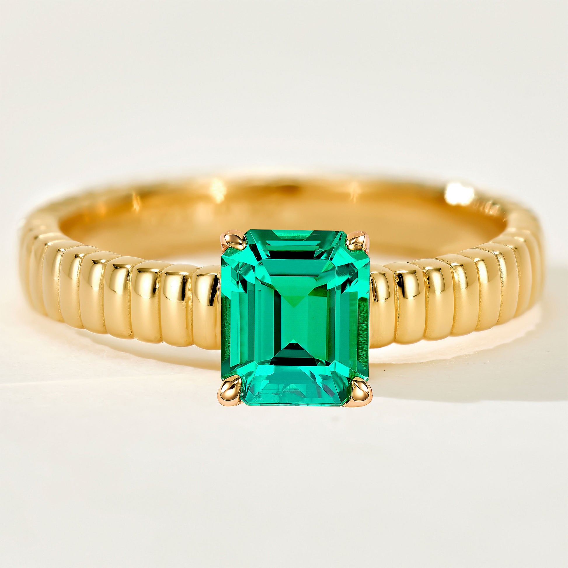 Lab Grown Emerald Ring | Silver Ring