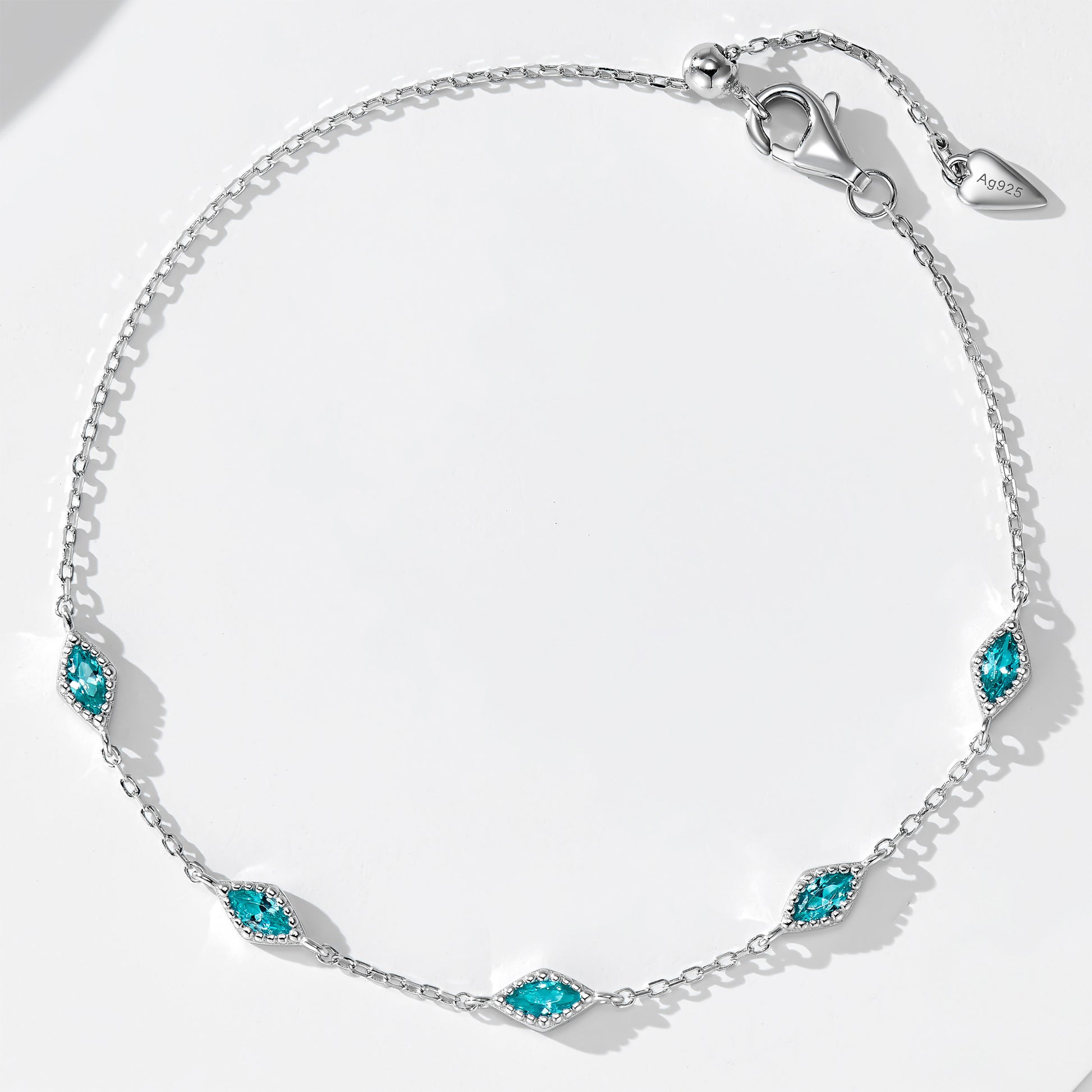 Vintage Beaded Edge Marquise Bracelet ｜Silver Bracelet