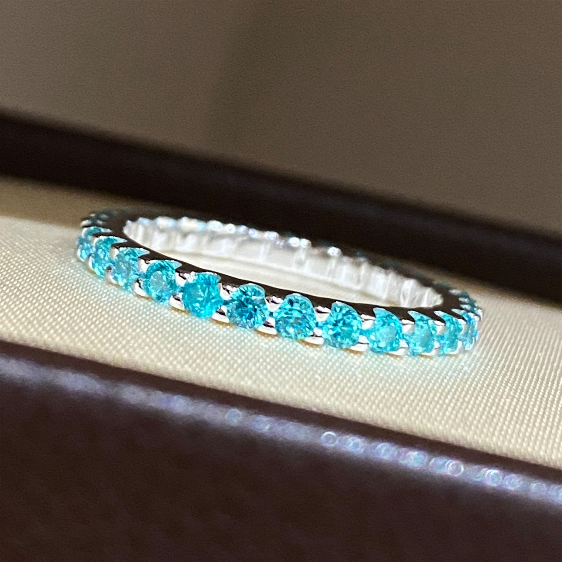 Full Circle Paraiba Band Ring | Silver Ring