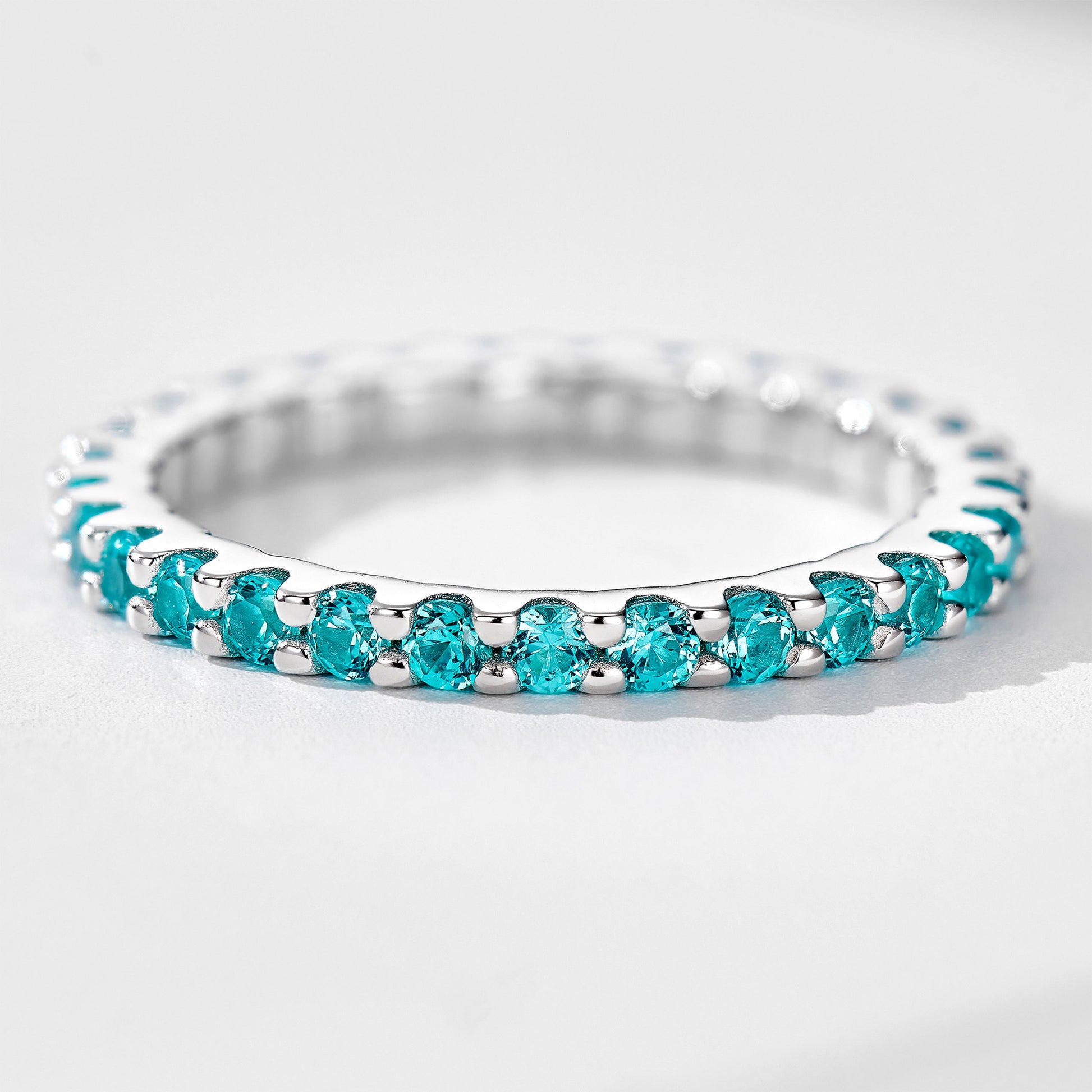 Full Circle Paraiba Band Ring | Silver Ring