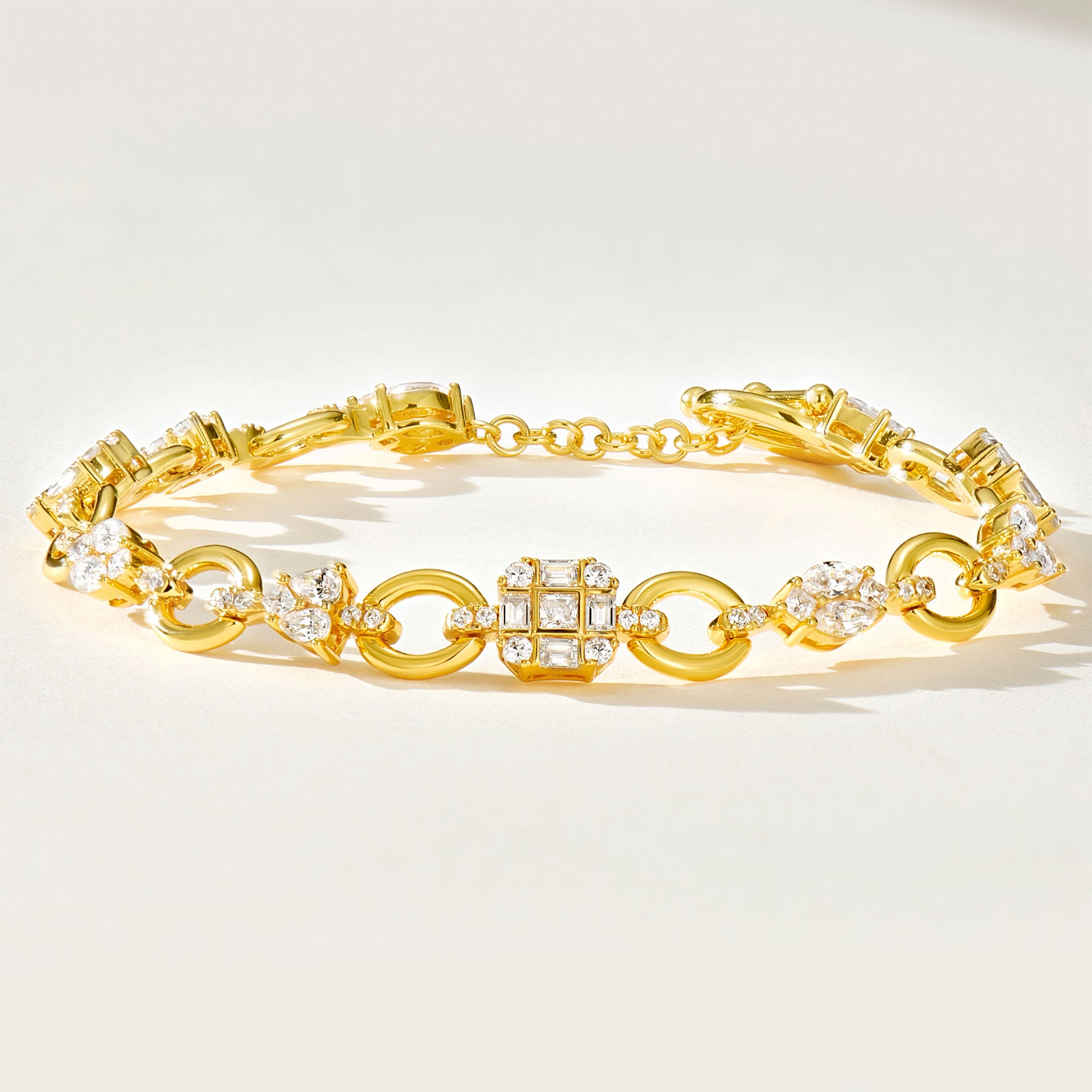 Multi-Cut Zircon Accent Bracelet | Silver Bracelet