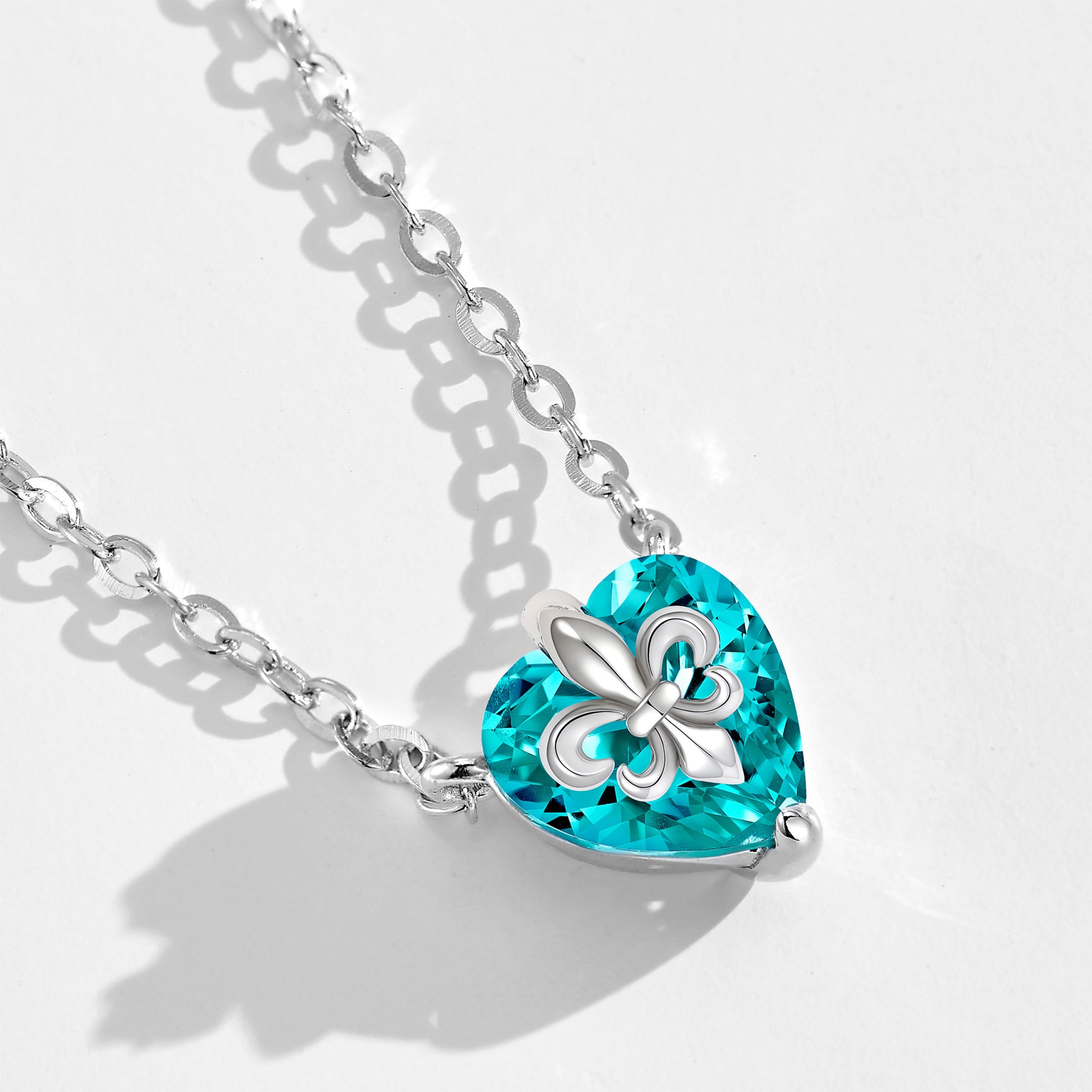 Paraiba Iris Heart Necklace｜Silver Necklace