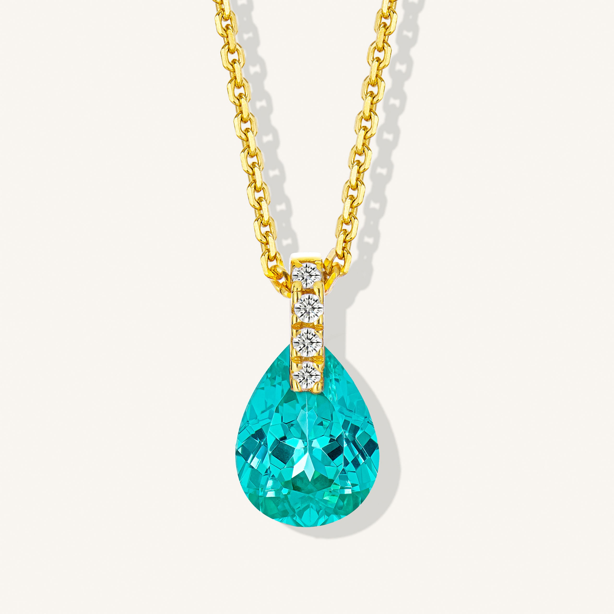 Paraiba Pear-Cut Necklace | Silver Necklace