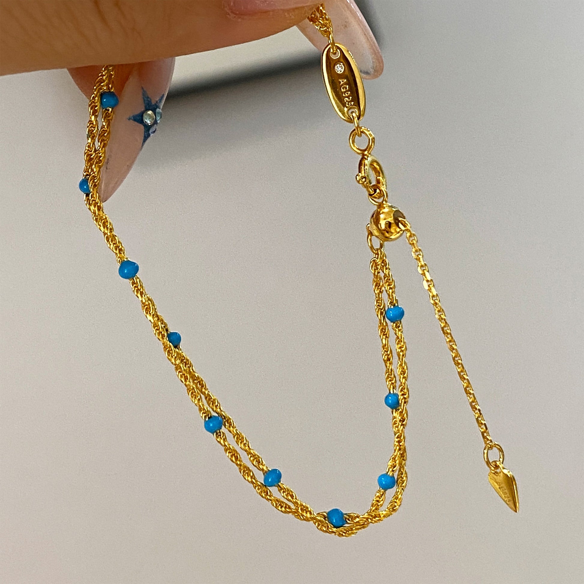 Enamel Double-Layer Twisted Bracelet｜Silver Bracelet