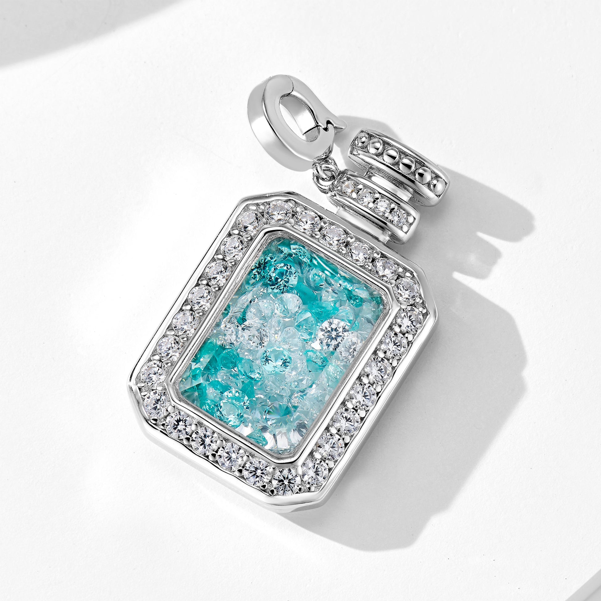 Halo Quicksand Wish Bottle Pendant｜Silver Necklace