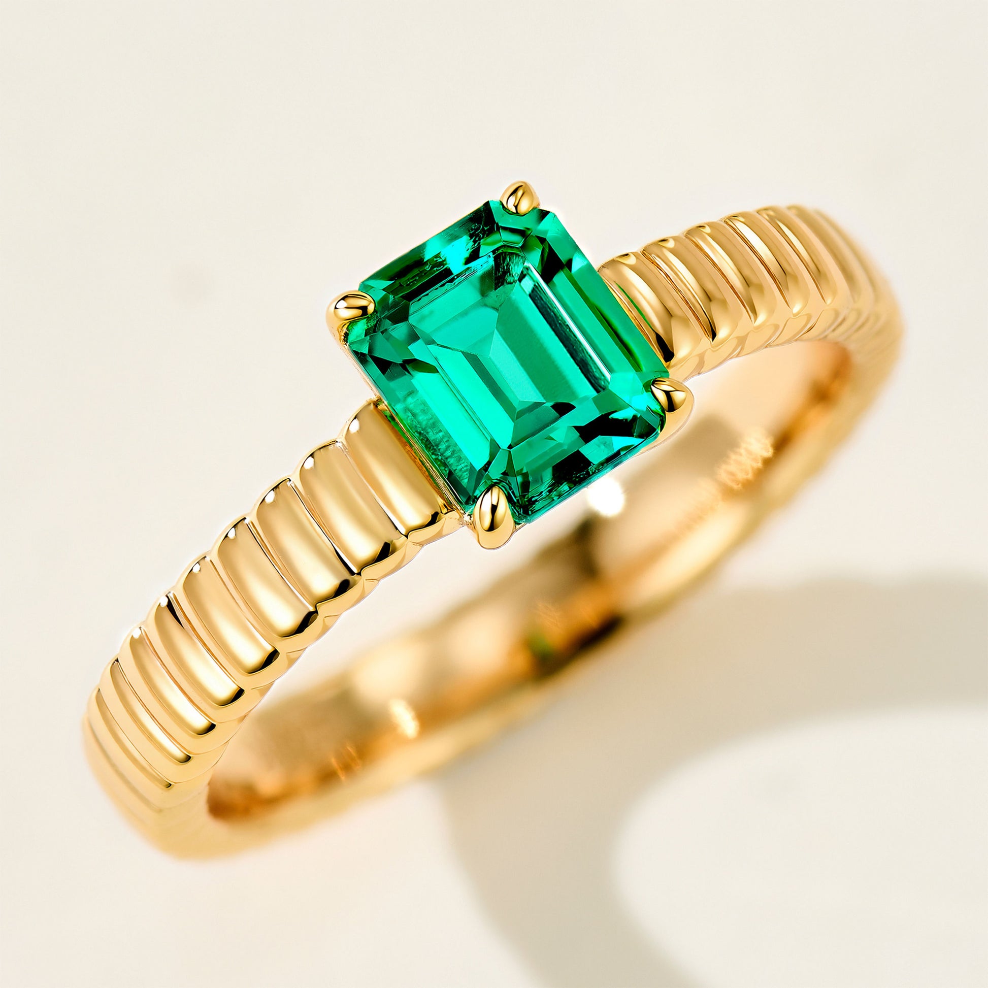 Lab Grown Emerald Ring | Silver Ring