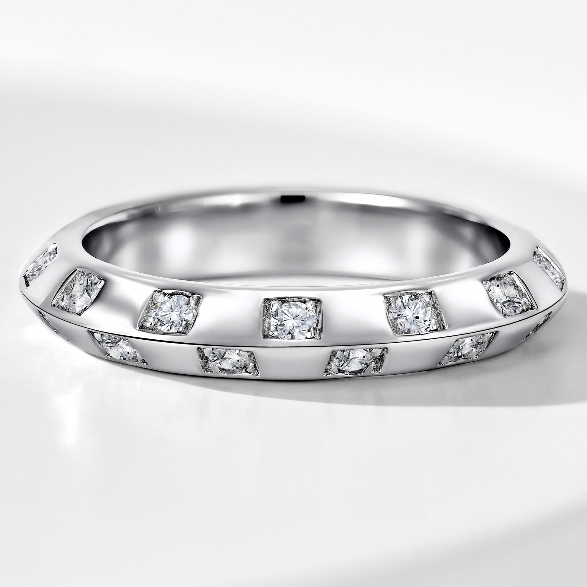 Checkerboard Design Ring | Silver  Ring