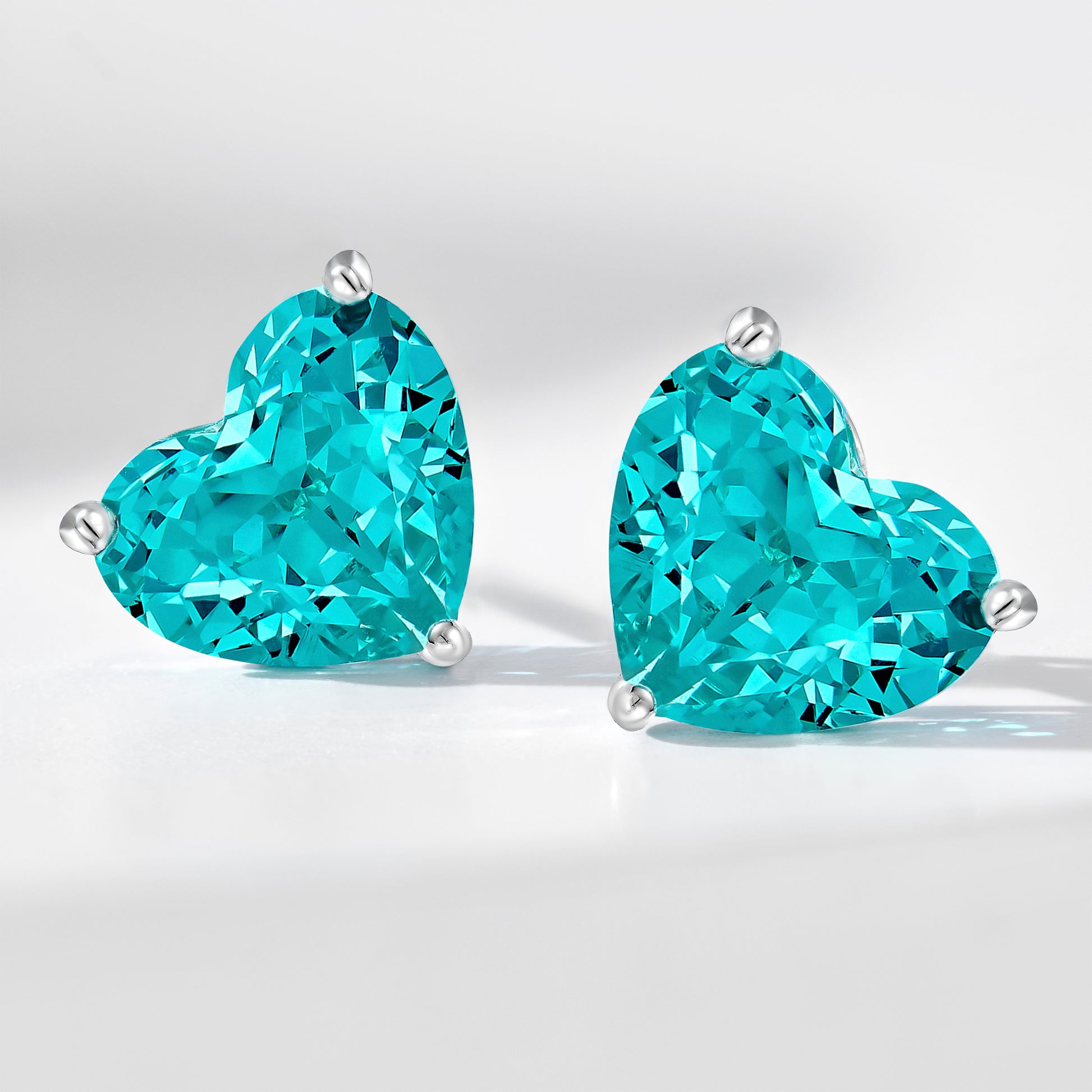 Blue Gemstone Heart  Earrings | Silver Earrings