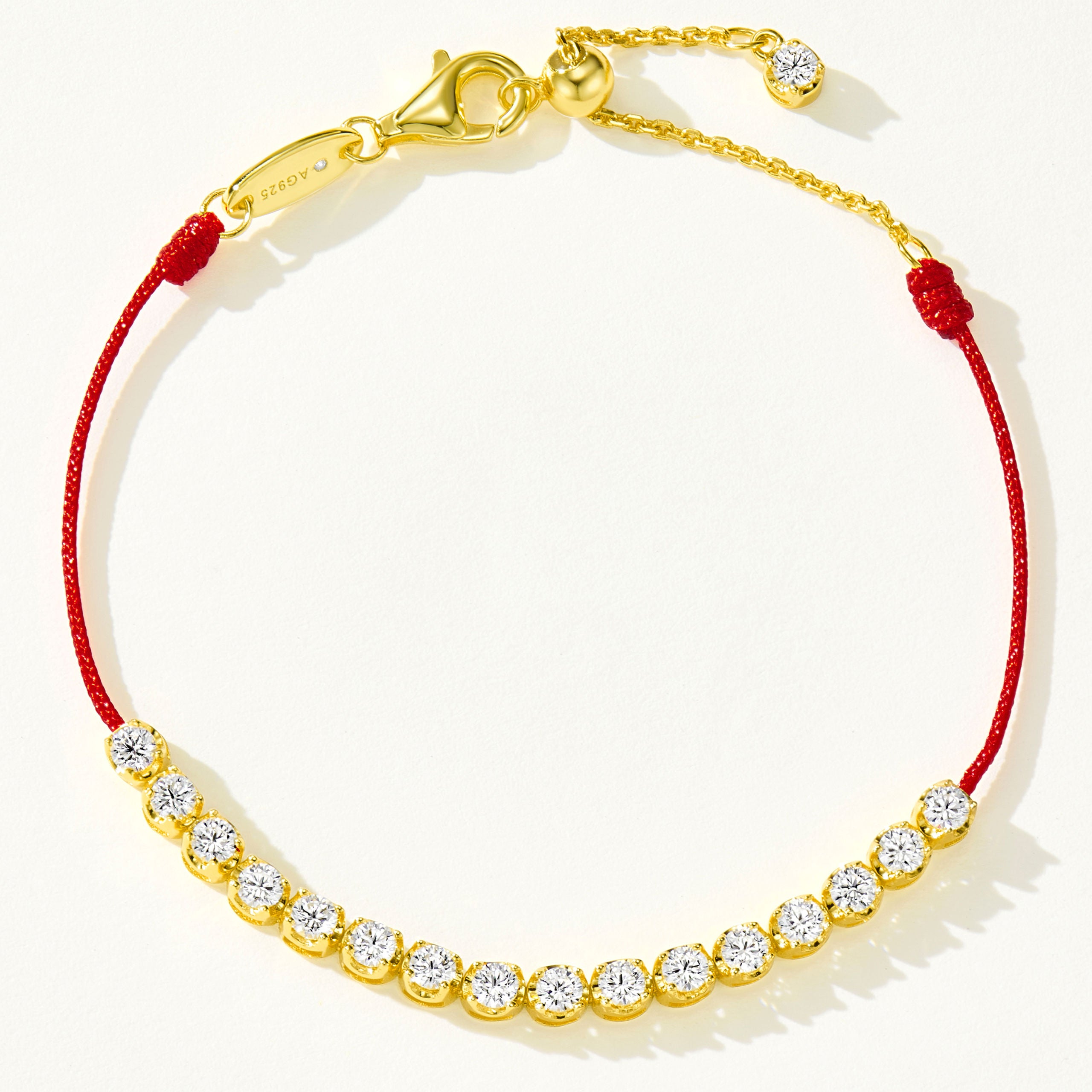 Red String Zirconia Bracelet｜Silver Bracelet
