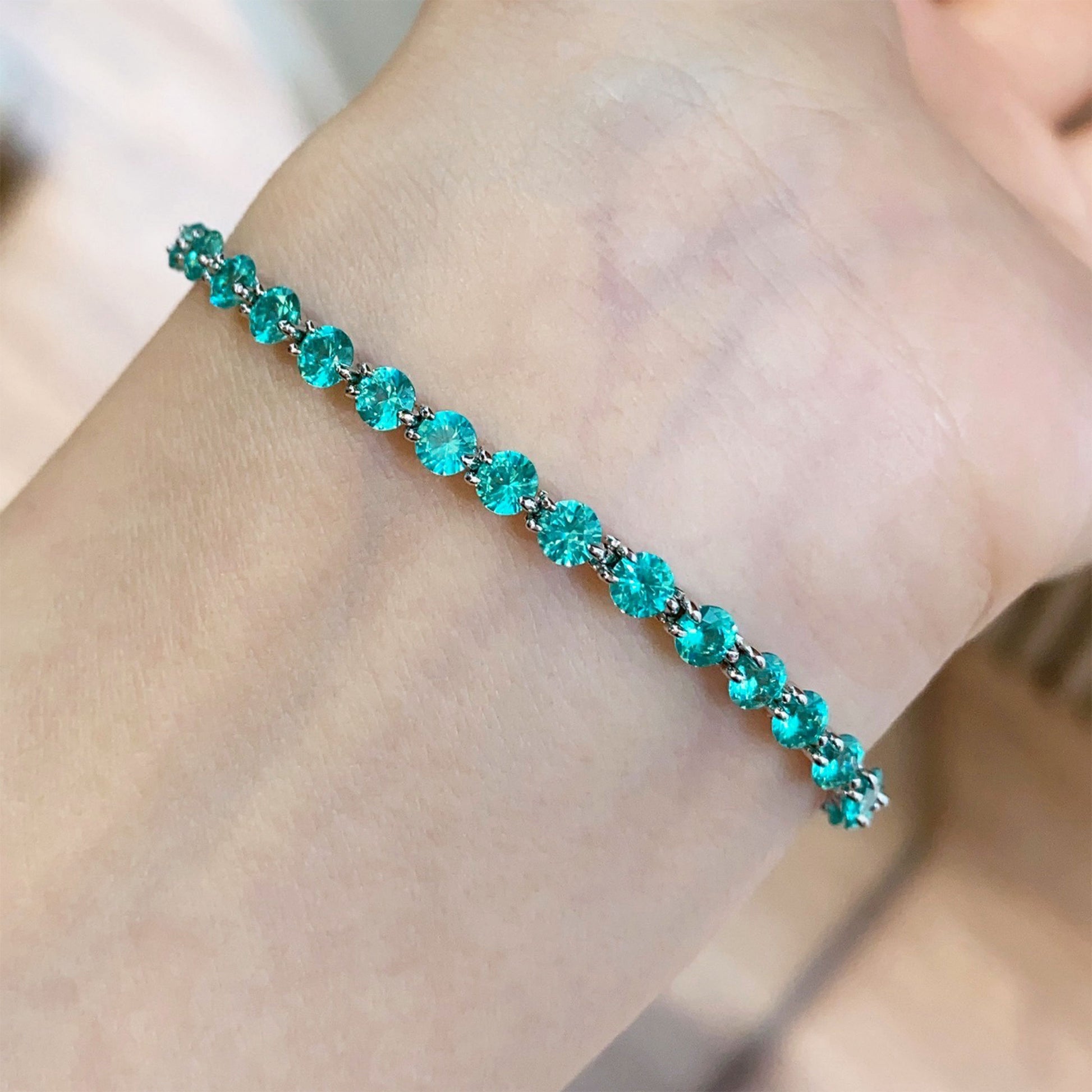 3.5mm Blue Gemstone Bracelet｜Silver Bracelet