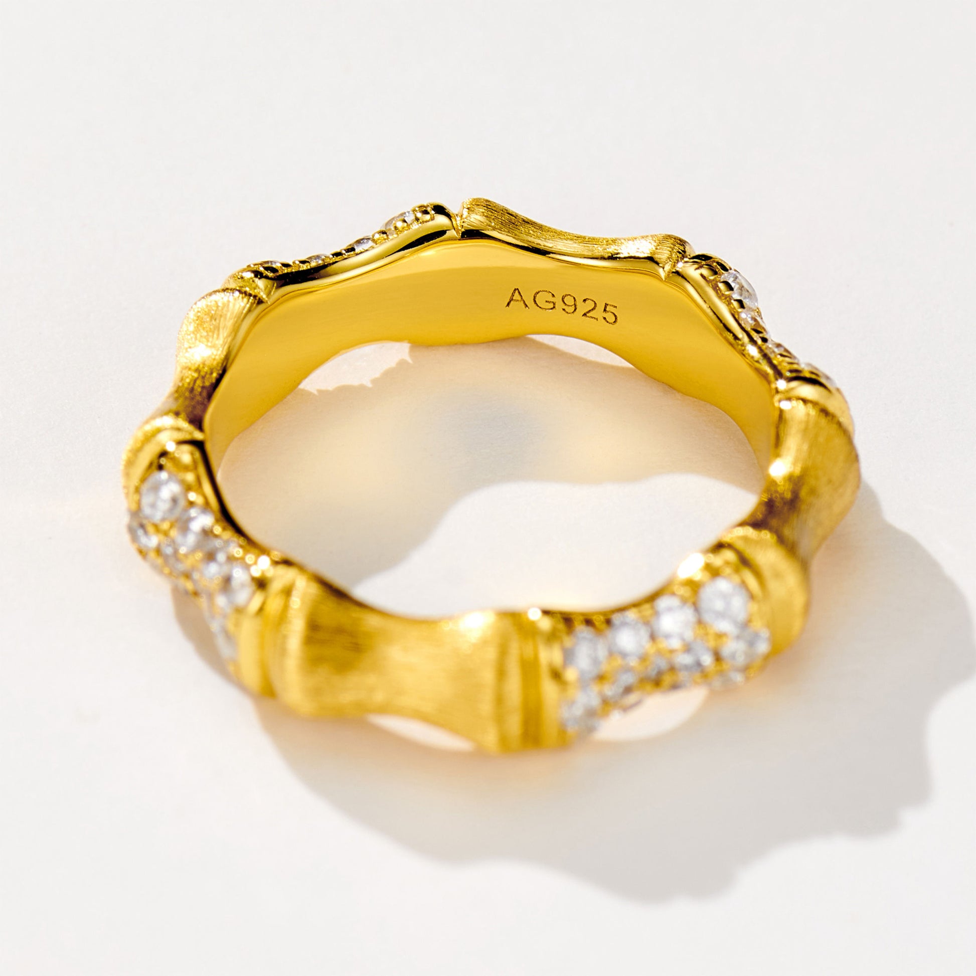 Chic Brushed Bamboo-Joint Ring | Silver  Ring