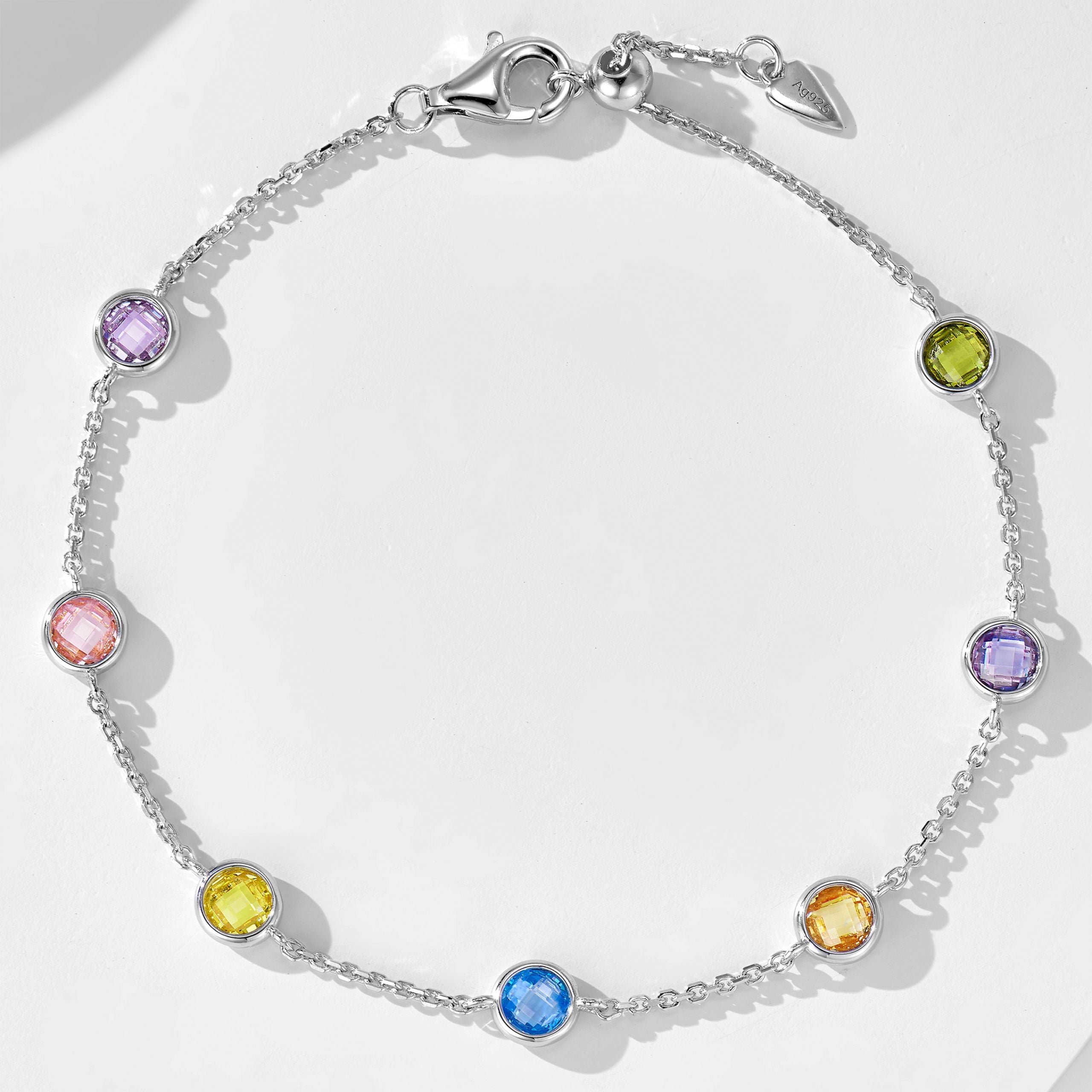 Multicolor Station Bracelet | Silver Bracelet