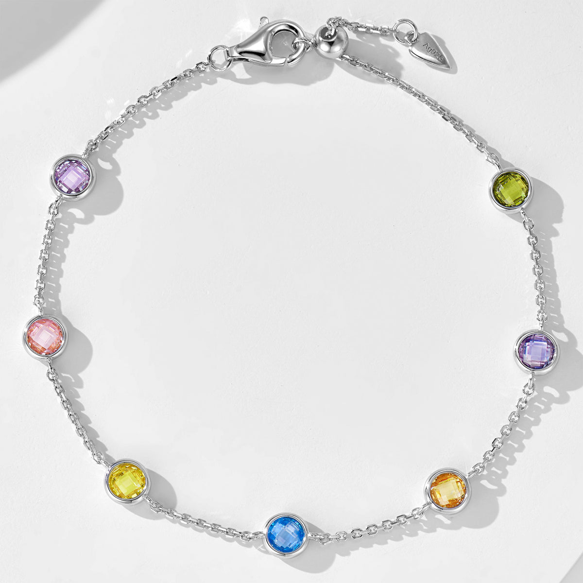 Multicolor Station Bracelet | Silver Bracelet