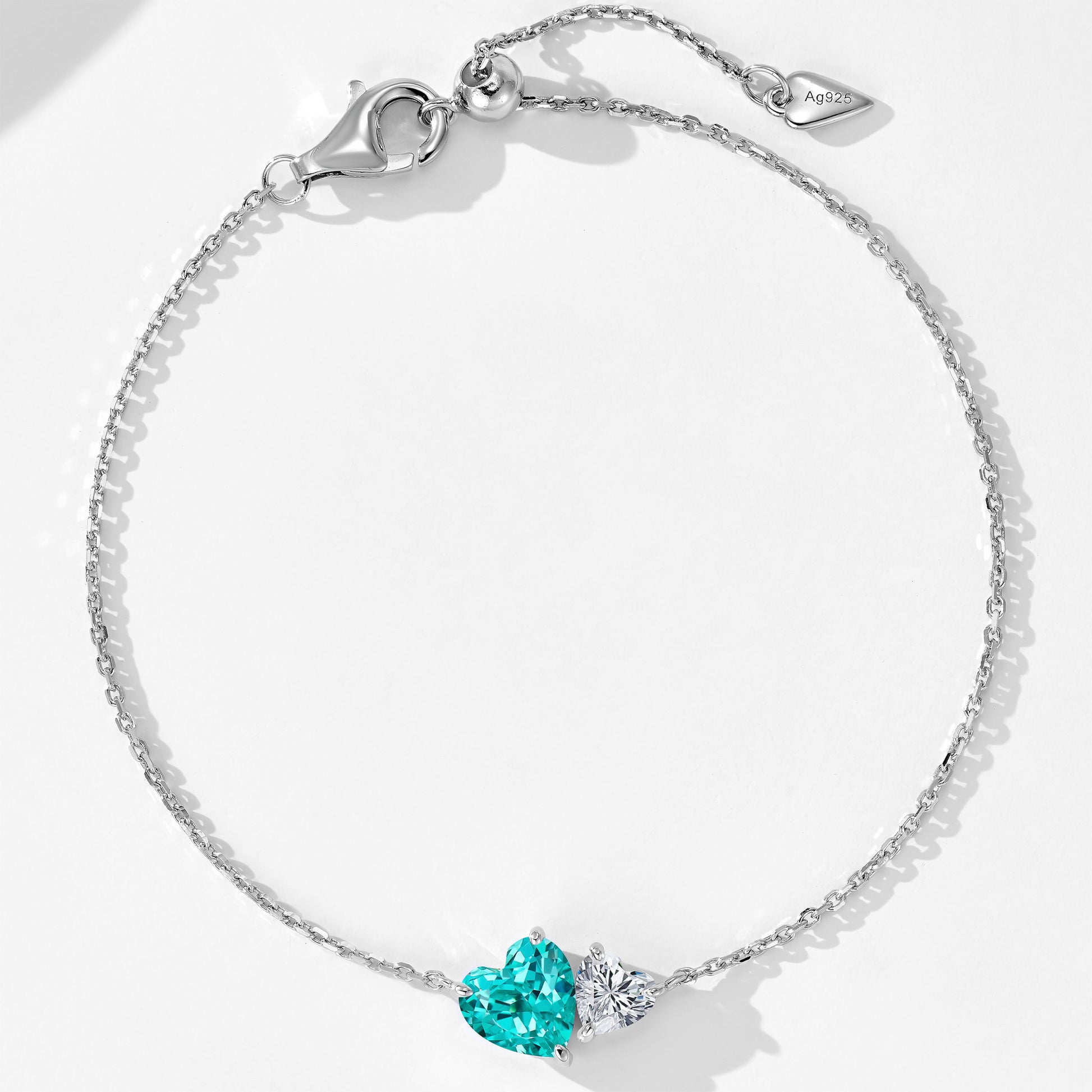 Two Color Heart Bracelet ｜Silver Bracelet