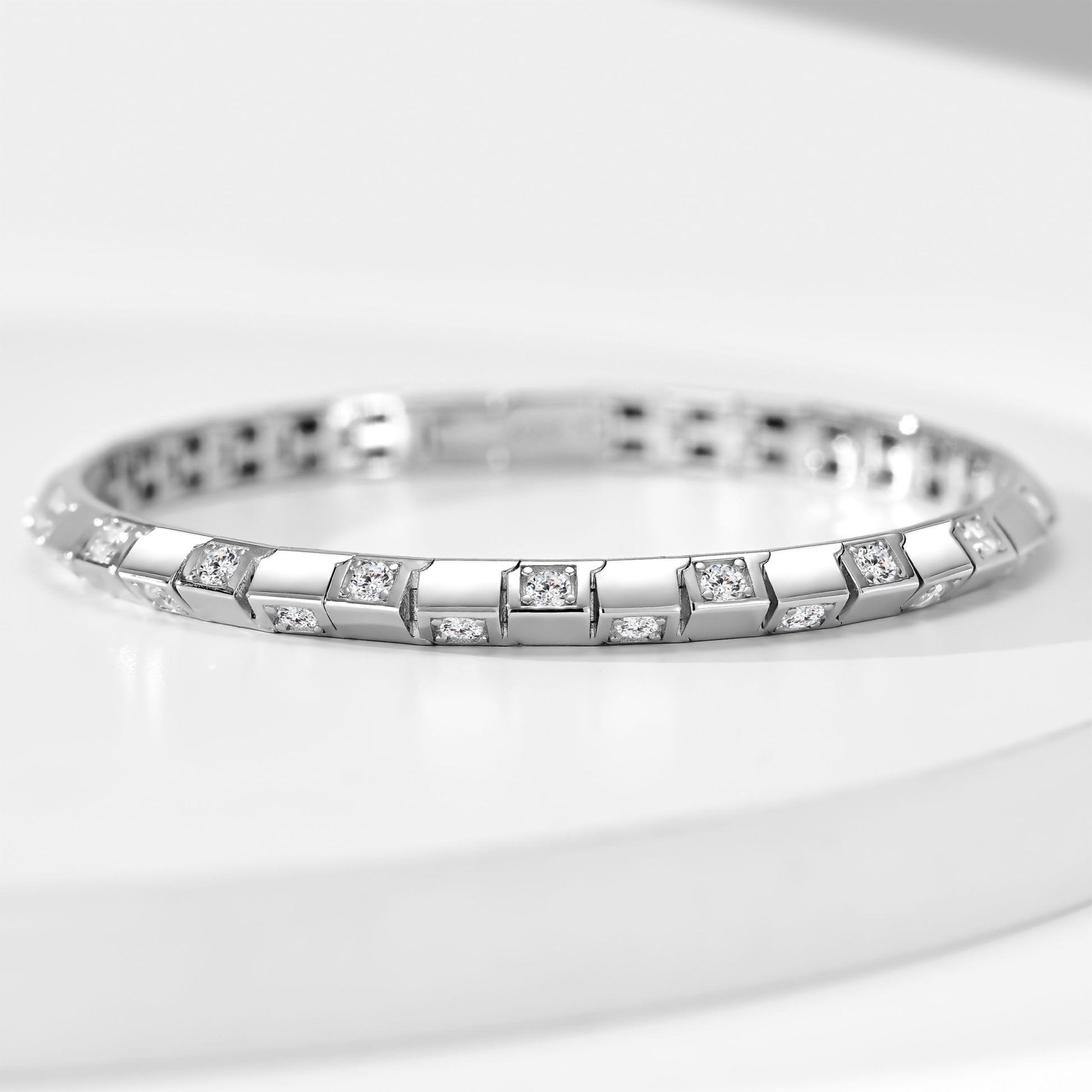 Checkerboard Gemstone Bracelet｜Silver Bracelet