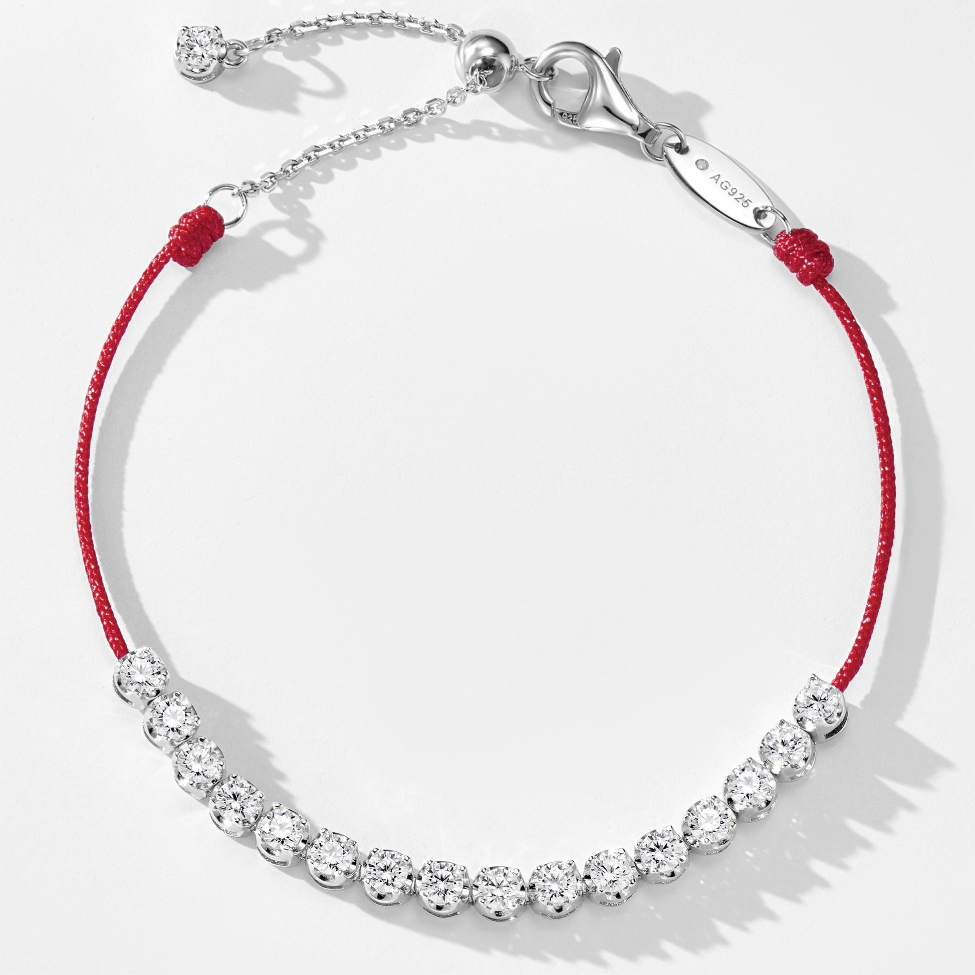 Red String Zirconia Bracelet｜Silver Bracelet
