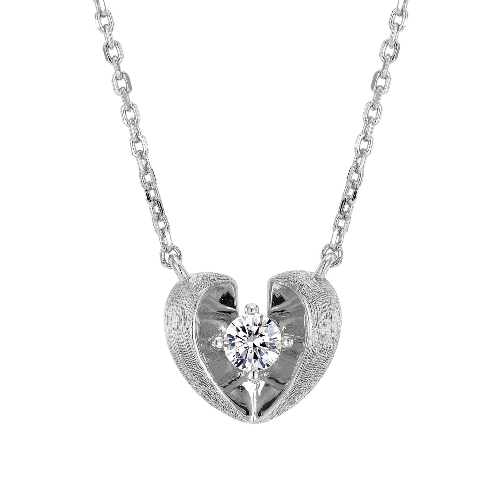 Romantic Heart Necklace | Silver Necklace