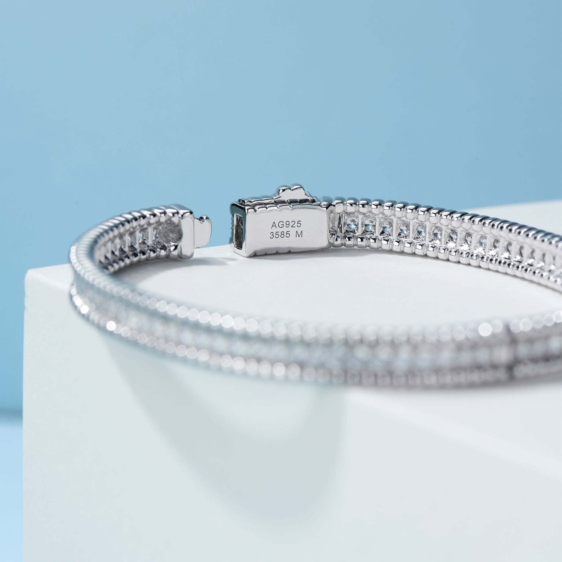 Beaded Edge Cuff Bracelet | Silver Bracelet