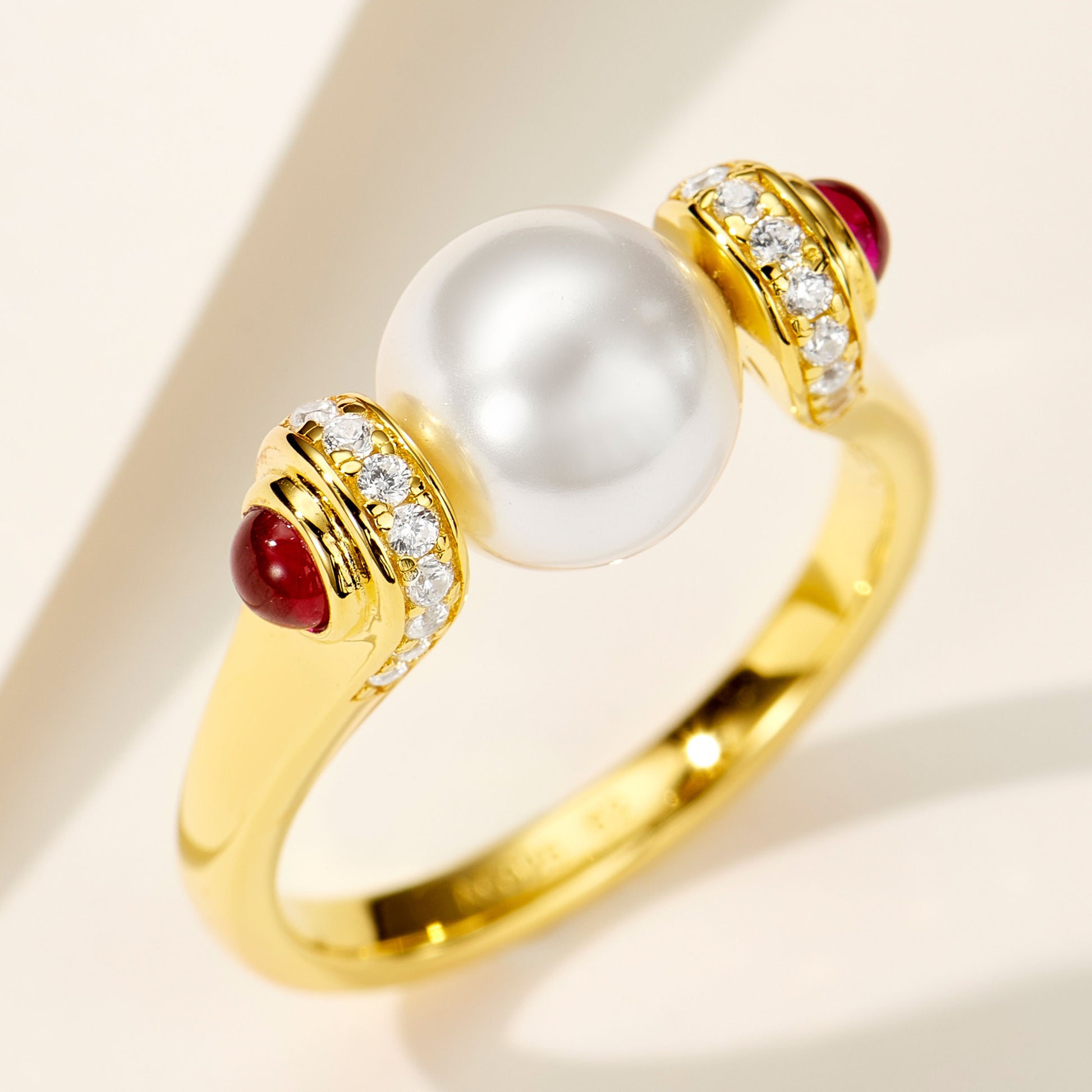 Ruby Lucky Pearl Ring | Silver Ring