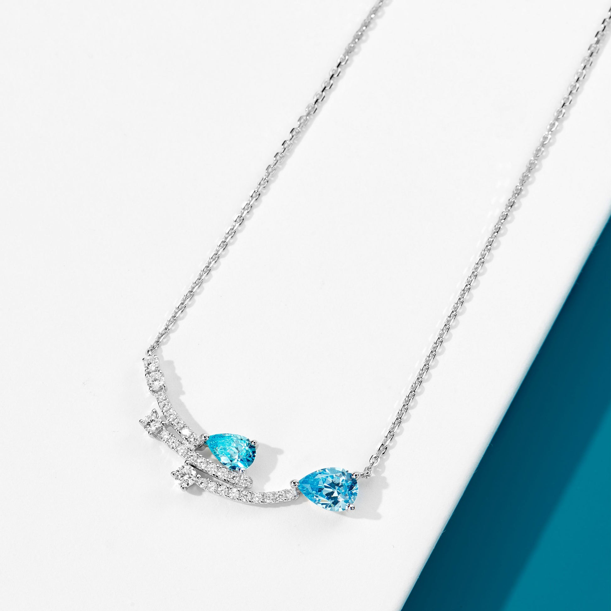 Blue Gemstone Meteor Necklace | Silver Necklace