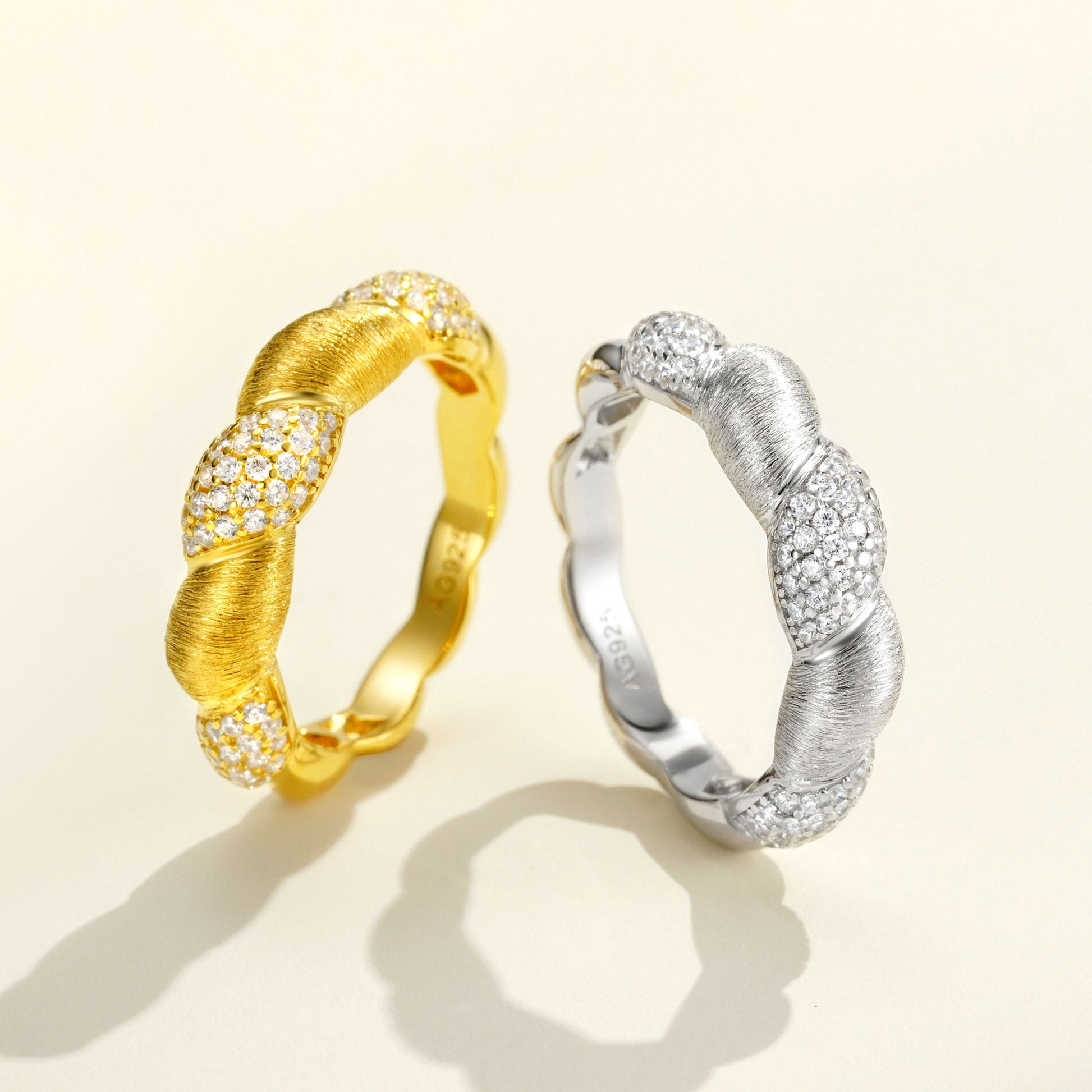 Delicate Brushed Twisted Ring| Silver Ring