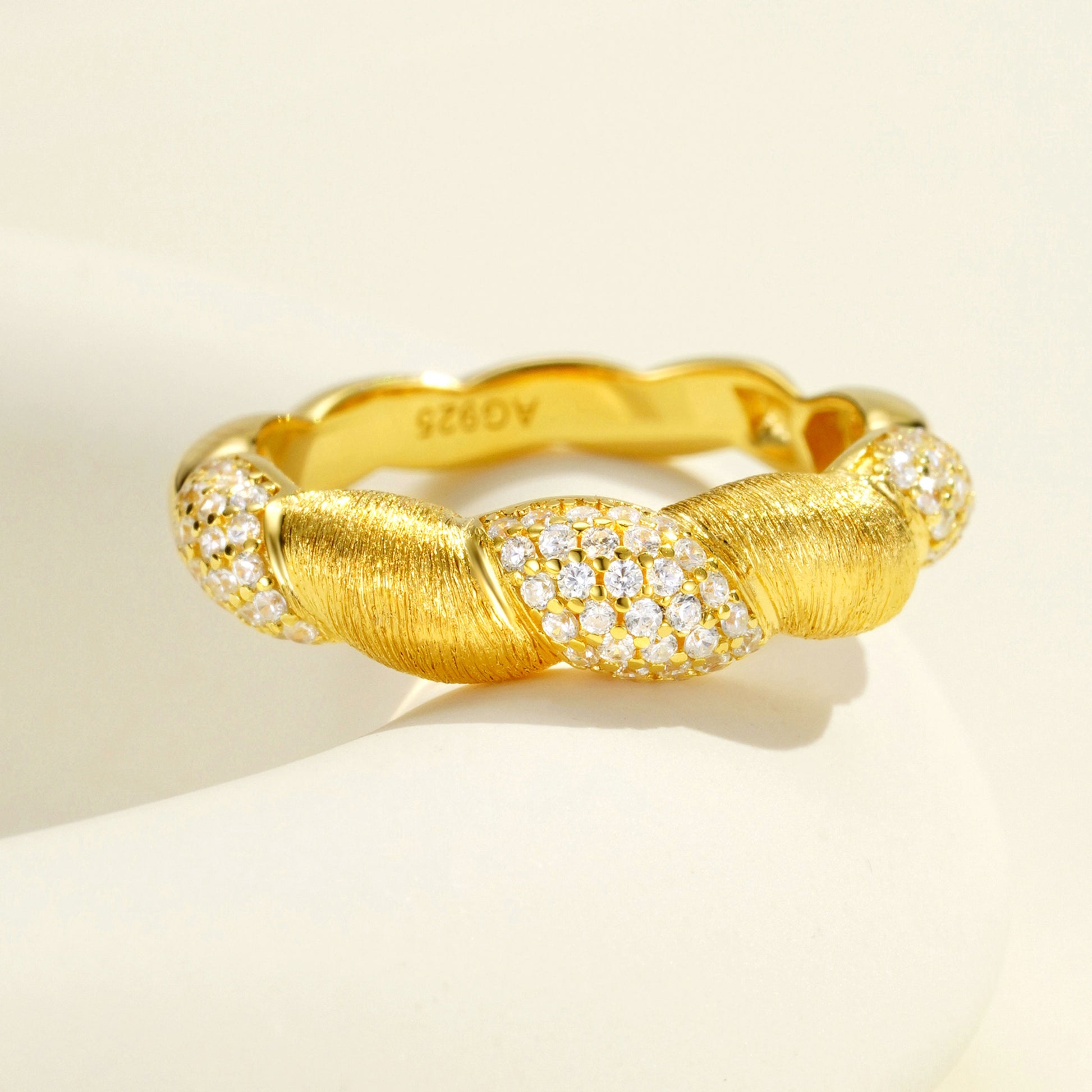Delicate Brushed Twisted Ring| Silver Ring